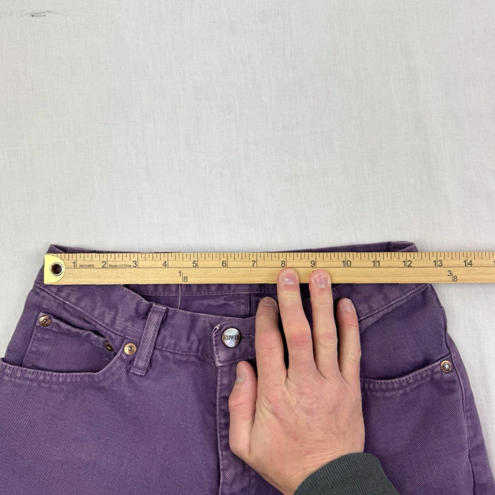 Edwin Edwin Jeans Adult 29x32 Skinny Denim Purple Japan Made In Vapor? Note: This seems off. Size US 29 - 7 Thumbnail