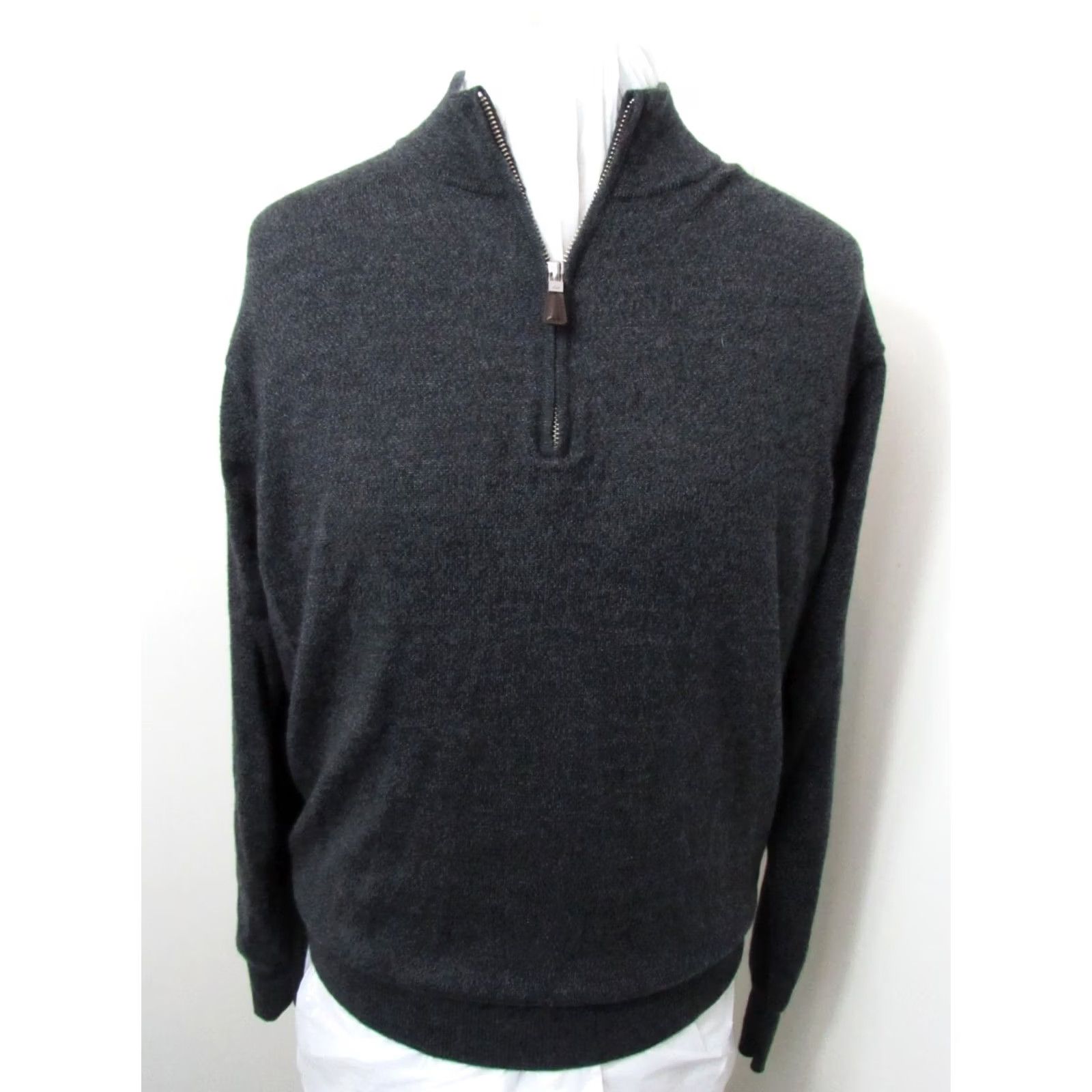 Peter Millar Peter Millar Crown Golf Sweater Men's Size M Gray 1/4 Zip Long Sleeve Mock Neck Pullover Golf - Merino Silk Blend, Classic Preppy Sports Mens Size US M / EU 48-50 / 2 - 7 Thumbnail