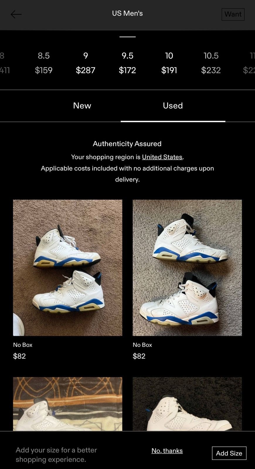 Jordan Brand × Nike Air Jordan 6 VI Retro Sport Blue 2014 Men’s Size 9.5 Shoes Size US 9.5 / EU 42-43 - 3 Thumbnail