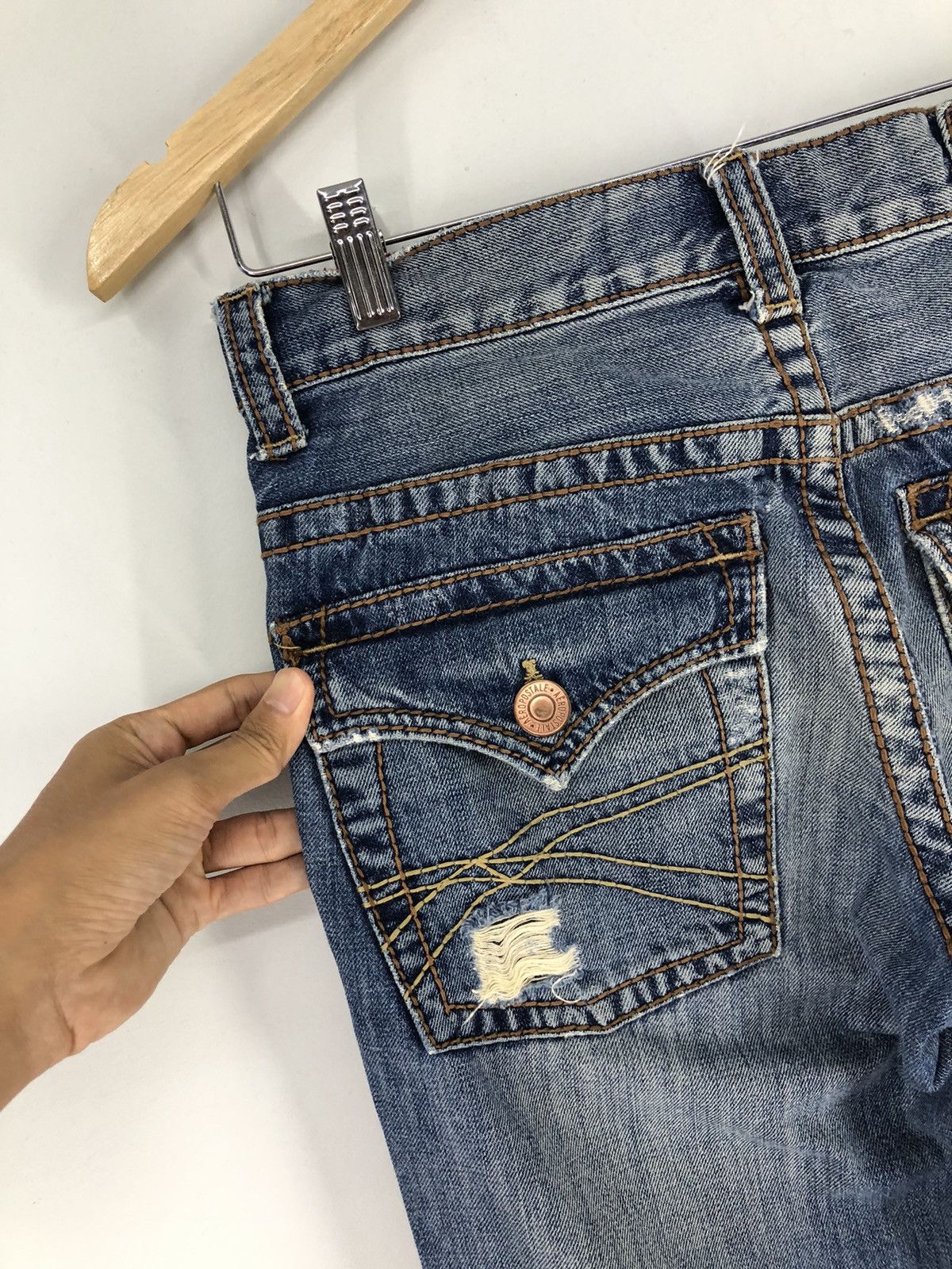 Aeropostale Vintage Aeropostale Driggs Slim Bootcut Distressed Jeans Size US 29 - 18 Thumbnail