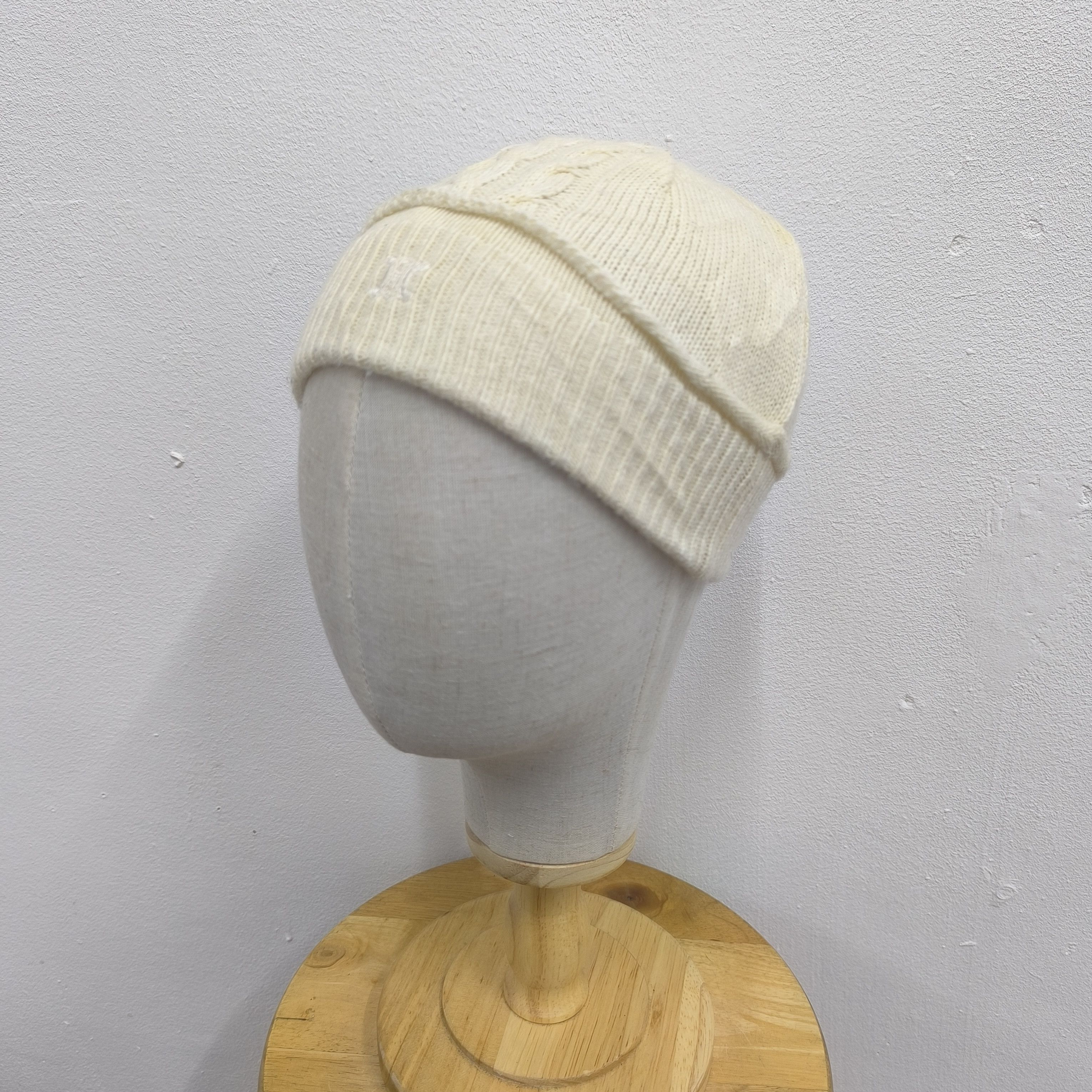 Celine 🌟Vintage celine logo made in japan pull on short beanie hat Size ONE SIZE - 2 Thumbnail