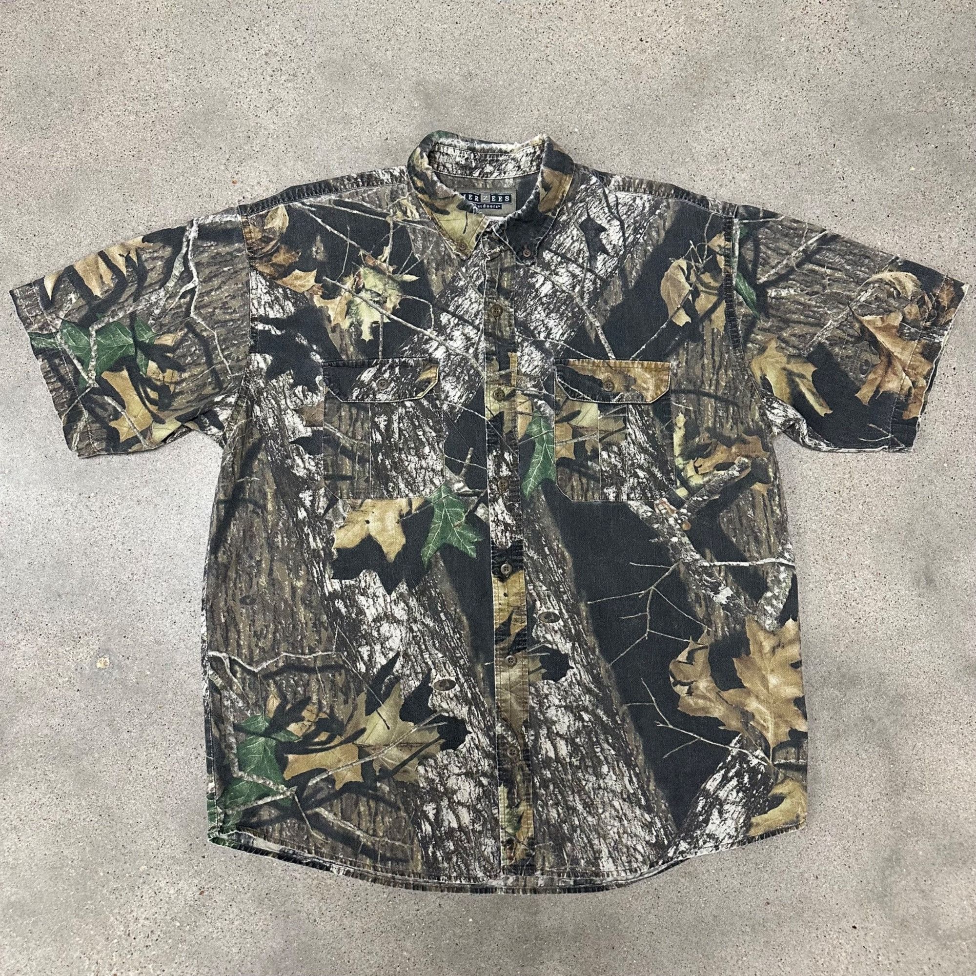 Jerzees × Vintage Vintage Jerzees Outdoors Mossy Oak Camo Button Up Shirt Size US XL / EU 56 / 4 - 1 Thumbnail