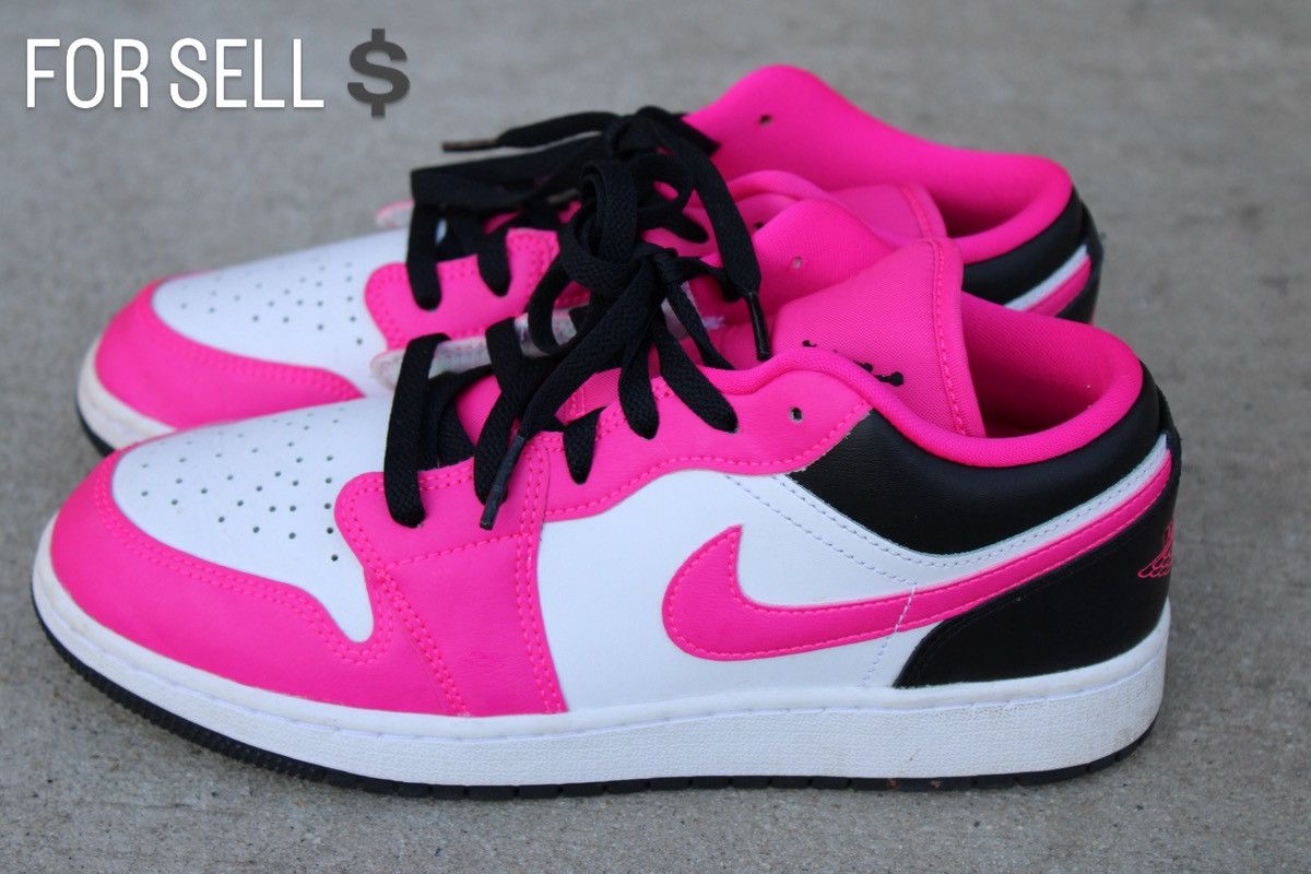 Jordan Brand Jordan 1 Low Fierce Pink (GS) Sneaker 6Y Leather Retro Size US 6 / IT 36 - 1 Thumbnail