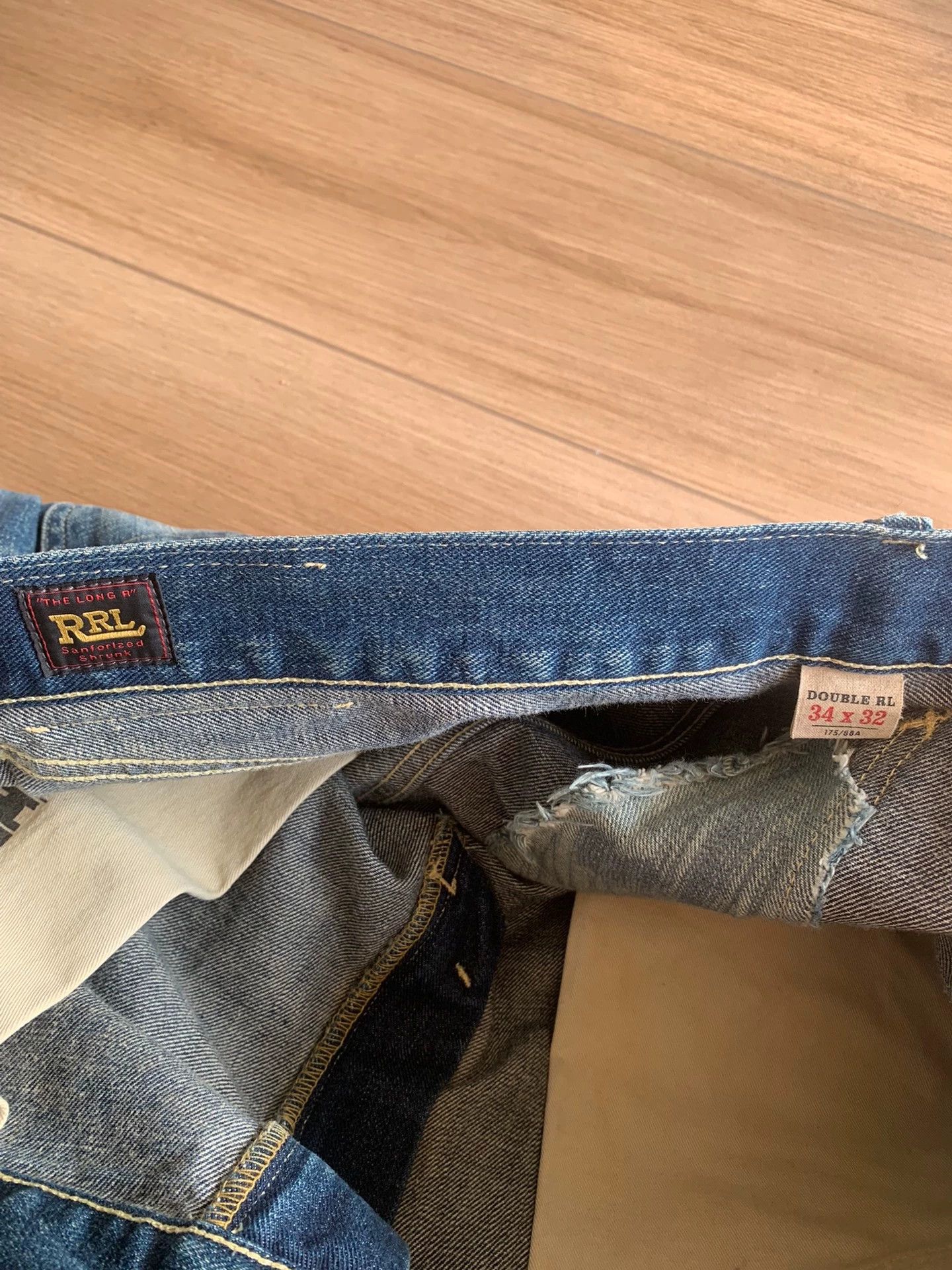 RRL Ralph Lauren RRL High-Waist Slim Fit Distressed Ripped Denim Jeans 34 Size US 34 / EU 50 - 8 Thumbnail
