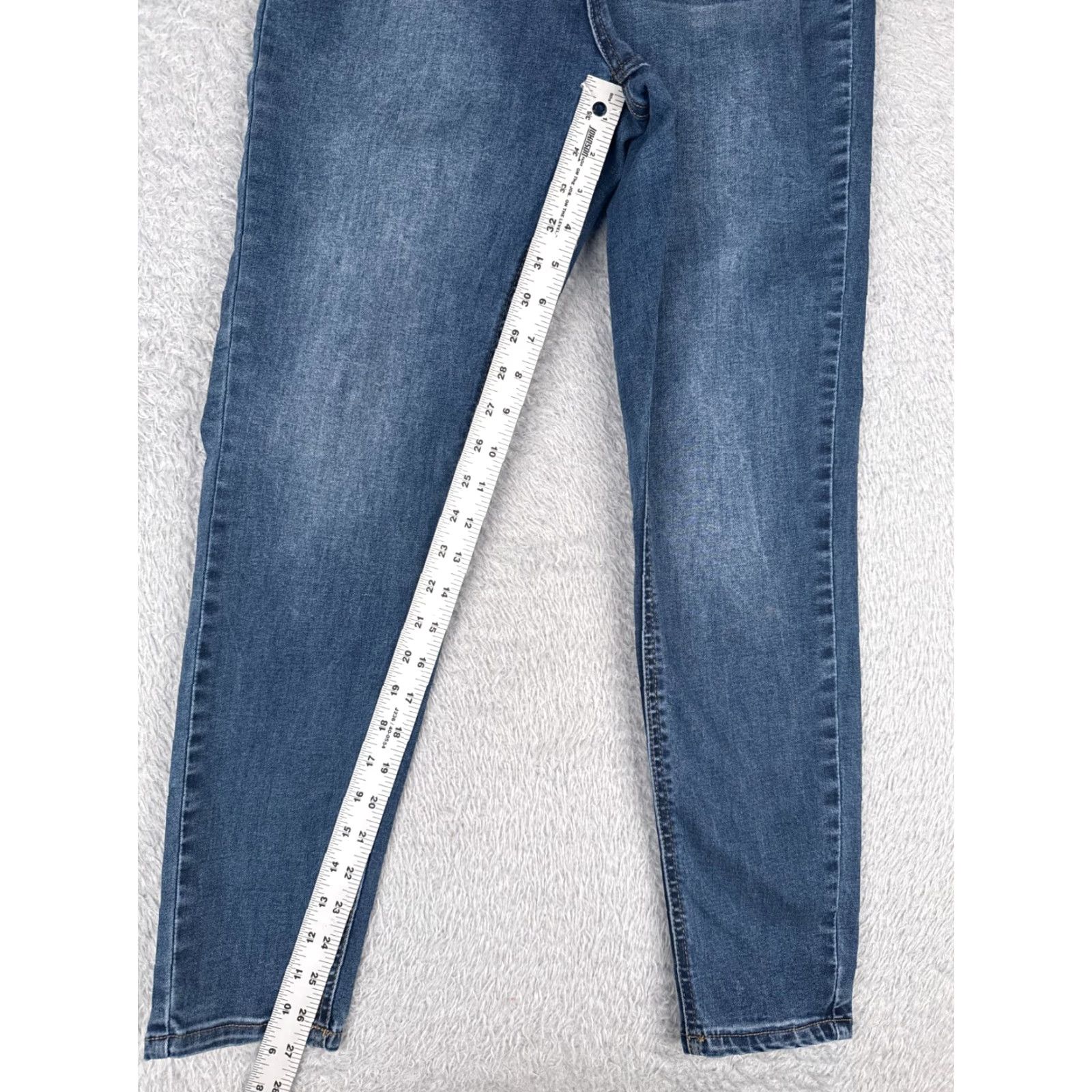 Vintage No Boundaries Jeans Womens Skinny High Rise Denim Pull-On 28x27 Blue 28x27 5-Pocket Logo Designer Womens Jeans Size 28" / US 6 / IT 42 - 7 Thumbnail