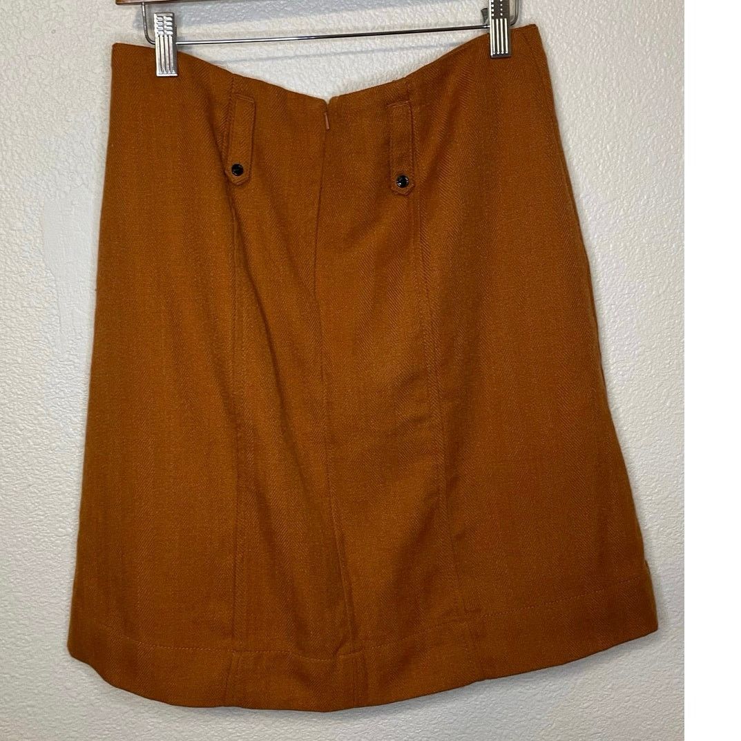 Merona Merona Wool Blend Rust Orange Retro High Waisted Mini Skirt Size 32" / US 10 / IT 46 - 2 Thumbnail