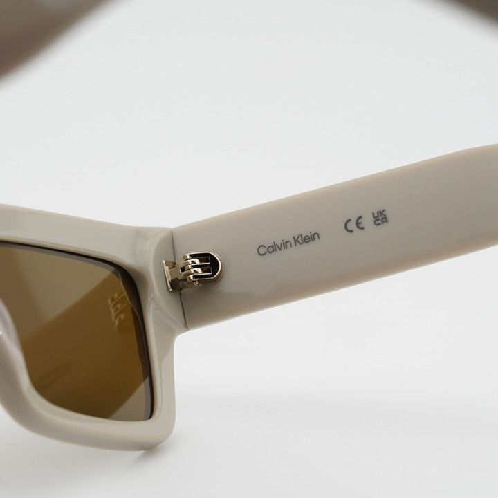 Calvin Klein Calvin Klein CK25510S 209 Unisex Sunglasses Beige Rectangle Size ONE SIZE - 2 Thumbnail