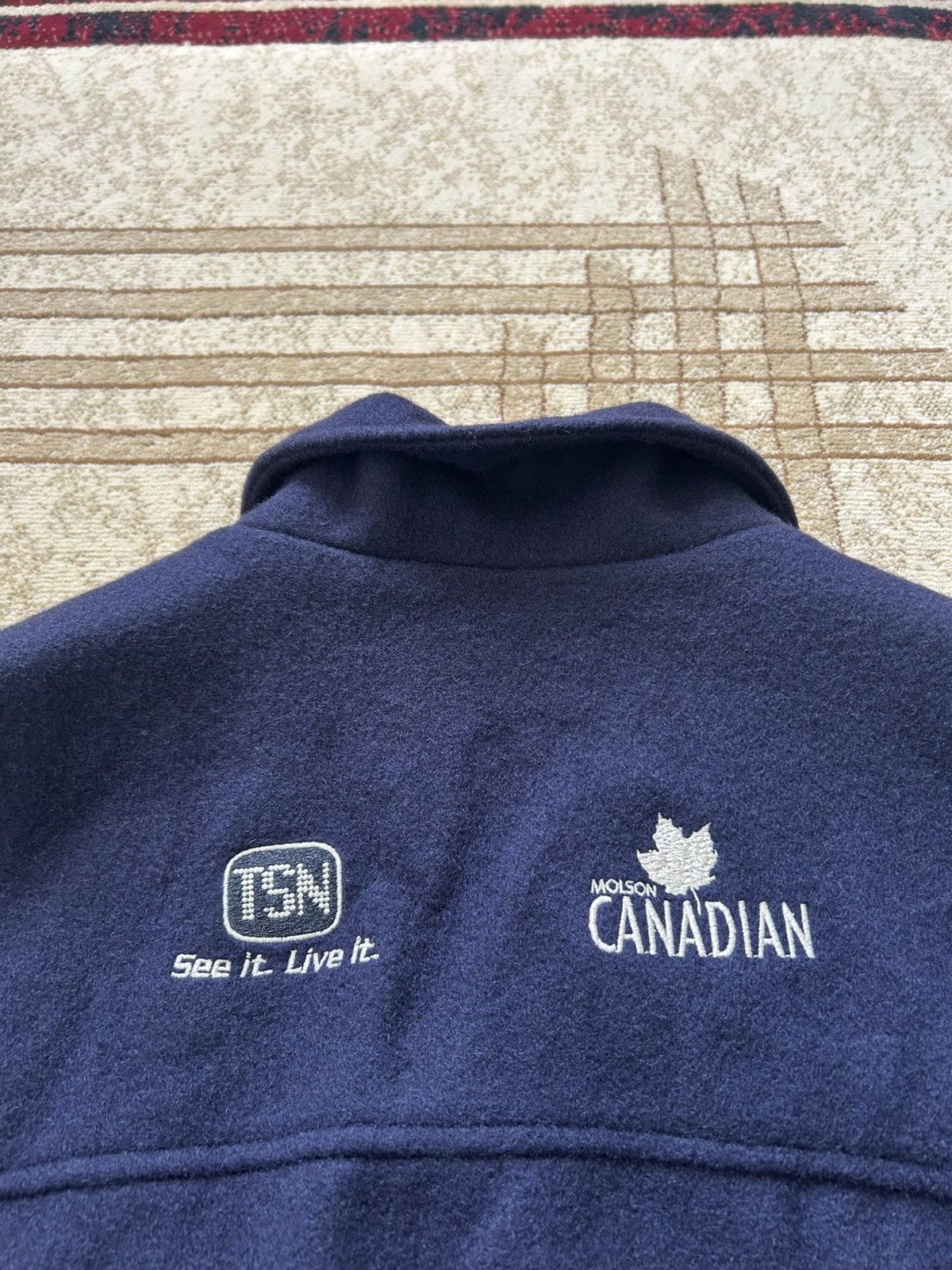 Vintage Roger Edwards Toronto Maple Leafs Wool Suede Car Coat Size US L / EU 52-54 / 3 - 6 Thumbnail