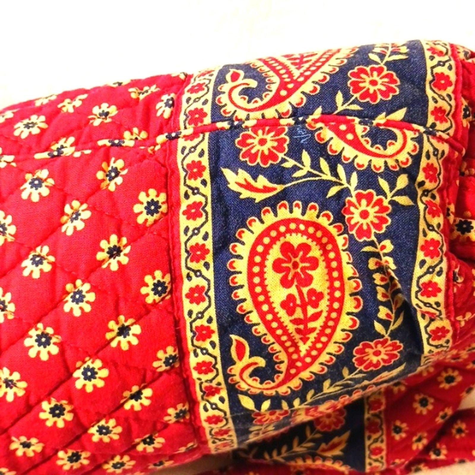 Vera Bradley Backpack VERA BRADLEY Red Blue Boho Travel Paisley QUILTED Size ONE SIZE - 11 Thumbnail