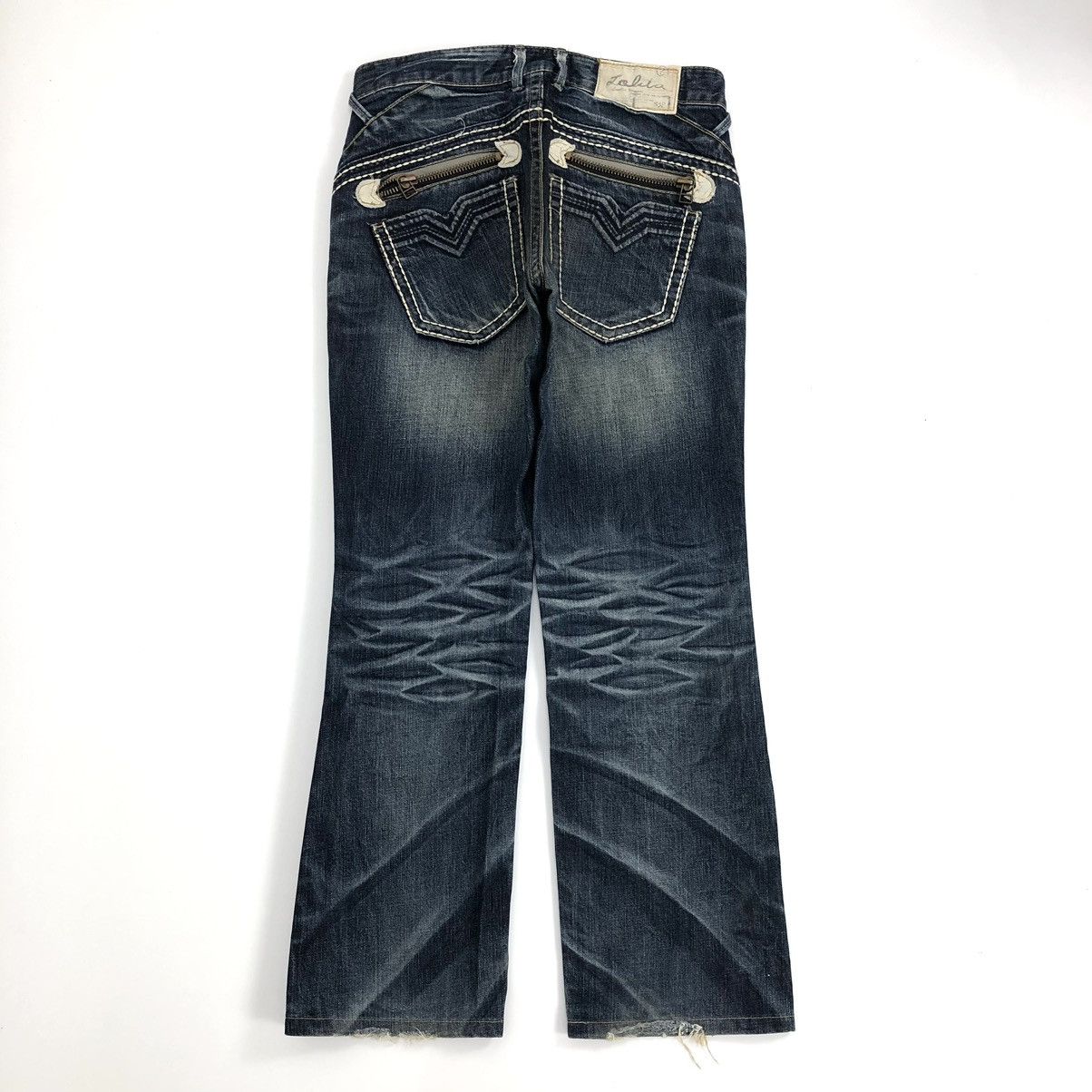 If Six Was Nine 2000s Lolita Distressed Mudmax Lgb Bootcut Flared Jeans Y2K Size US 29 - 14 Thumbnail