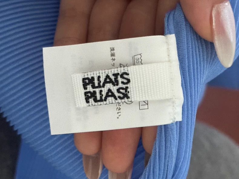 Issey Miyake Issey Miyake size:3 Blue pleated short-sleeved shirt Size XS / US 0-2 / IT 36-38 - 3 Thumbnail