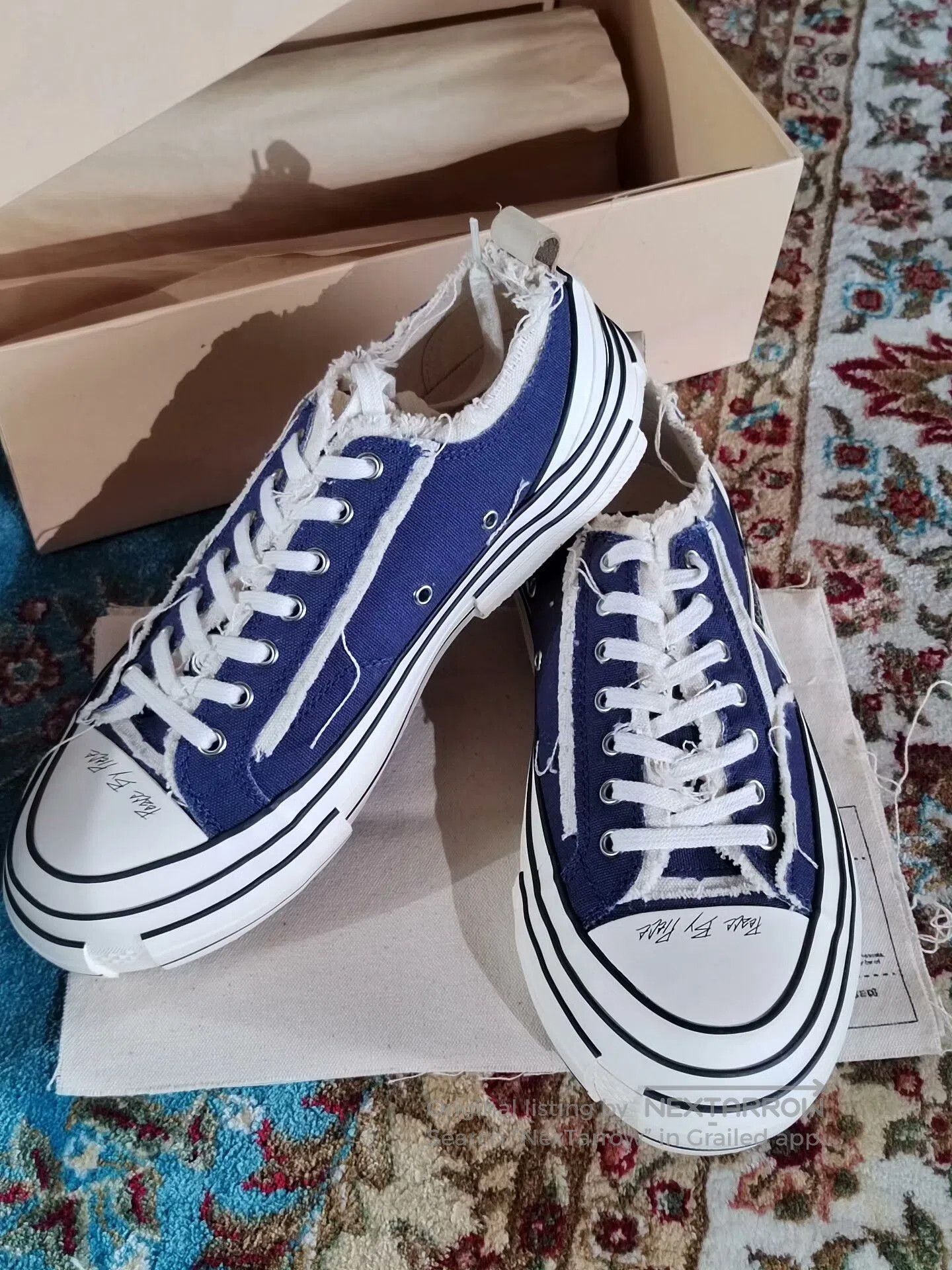 xVESSEL Blue Canvas Low-Top Sneakers. Size US 11 / EU 44 - 4 Thumbnail