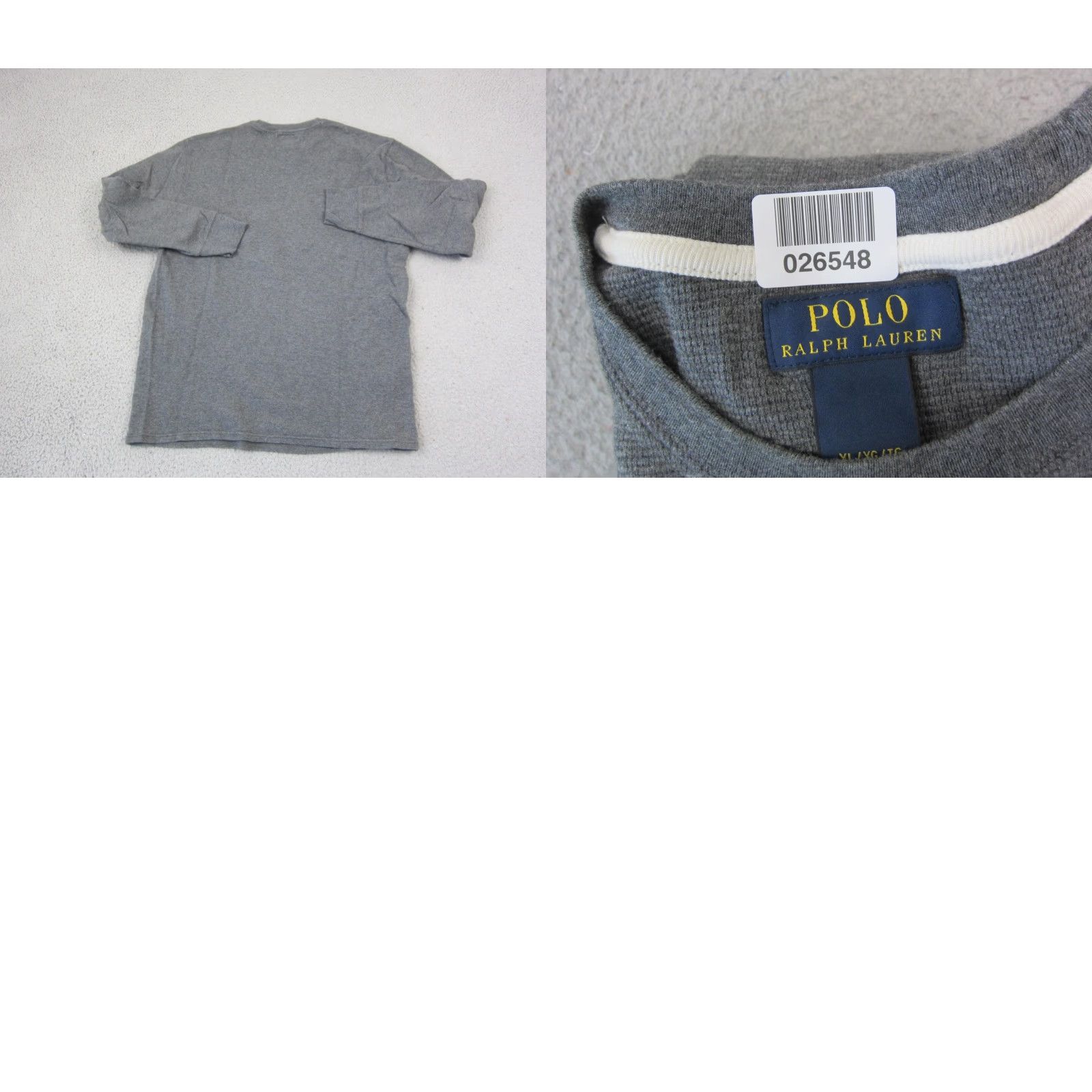 Polo Ralph Lauren Polo Ralph Lauren Shirt Mens XL Gray Long Sleeve Thermal Waffle Knit Logo 90s Classic Outdoor Retro All Seasons Easy Care Size US XL / EU 56 / 4 - 8 Thumbnail