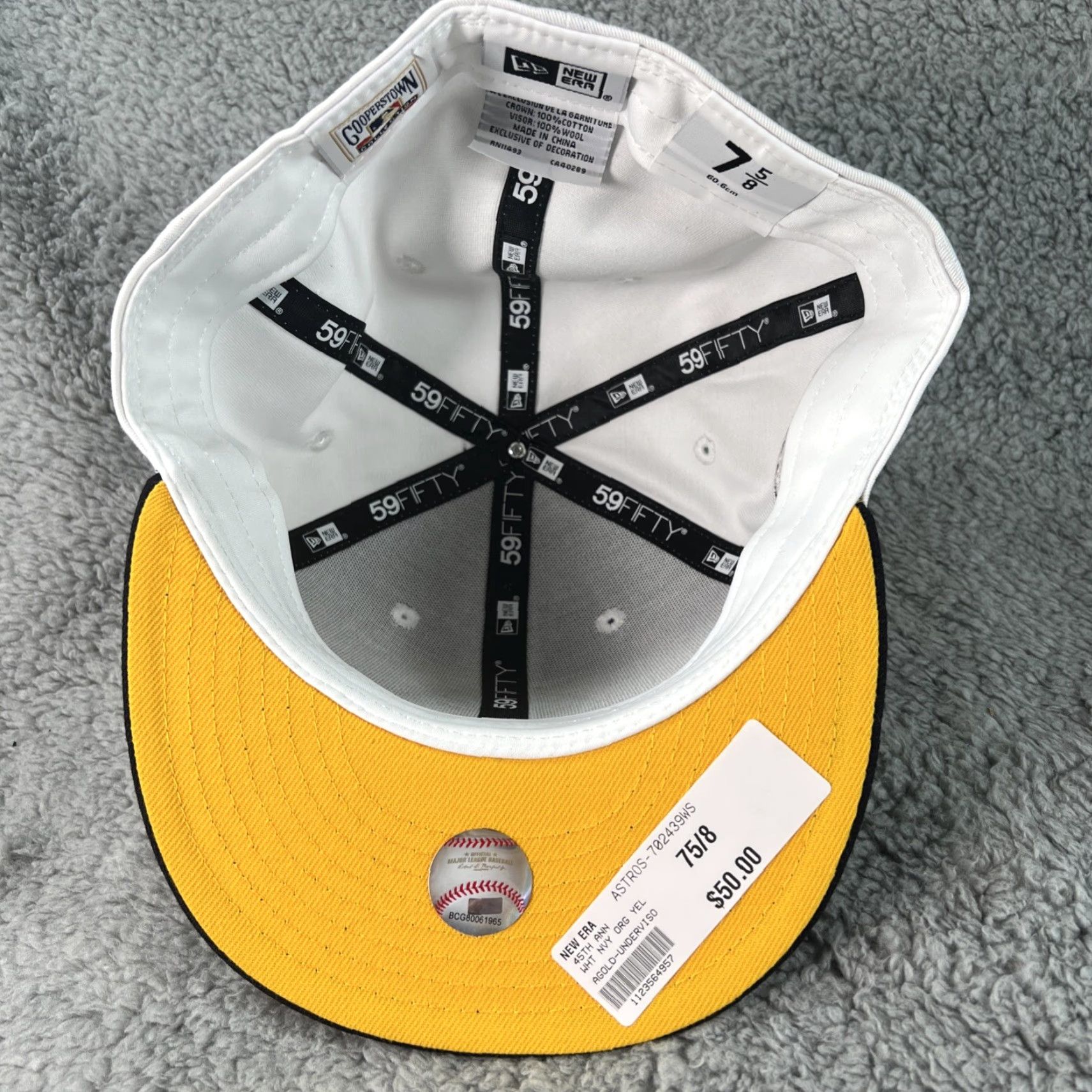 New Era VINTAGE Houston Astros 45th Anniversary 59FIFTY Fitted Hat White 7 5/8 New Era Men Baseball Cap 4UCAPS LE 4UCAPS LE 5/8 NEW Size ONE SIZE - 5 Thumbnail