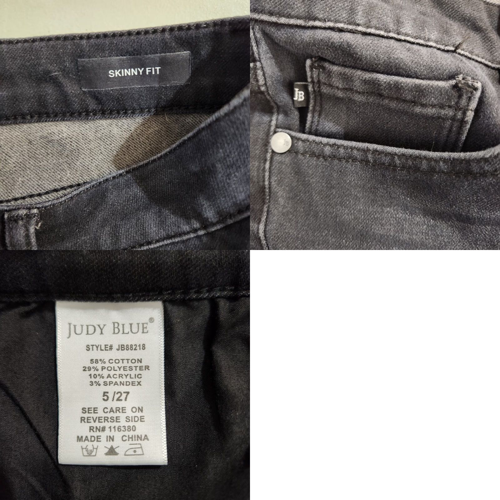 Vintage **Judy Blue Women's Black Faded Midrise Skinny Jeans** User: **Judy Blue Women's Black Faded Midrise Skinny Jeans** Size 27" / US 4 / IT 40 - 8 Thumbnail