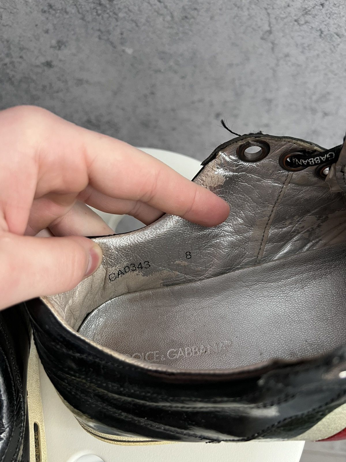 Dolce & Gabbana Vintage Dolce&Gabbana Patent Leather Low Top Sneakers DG Y2K Size US 9 / EU 42 - 10 Thumbnail