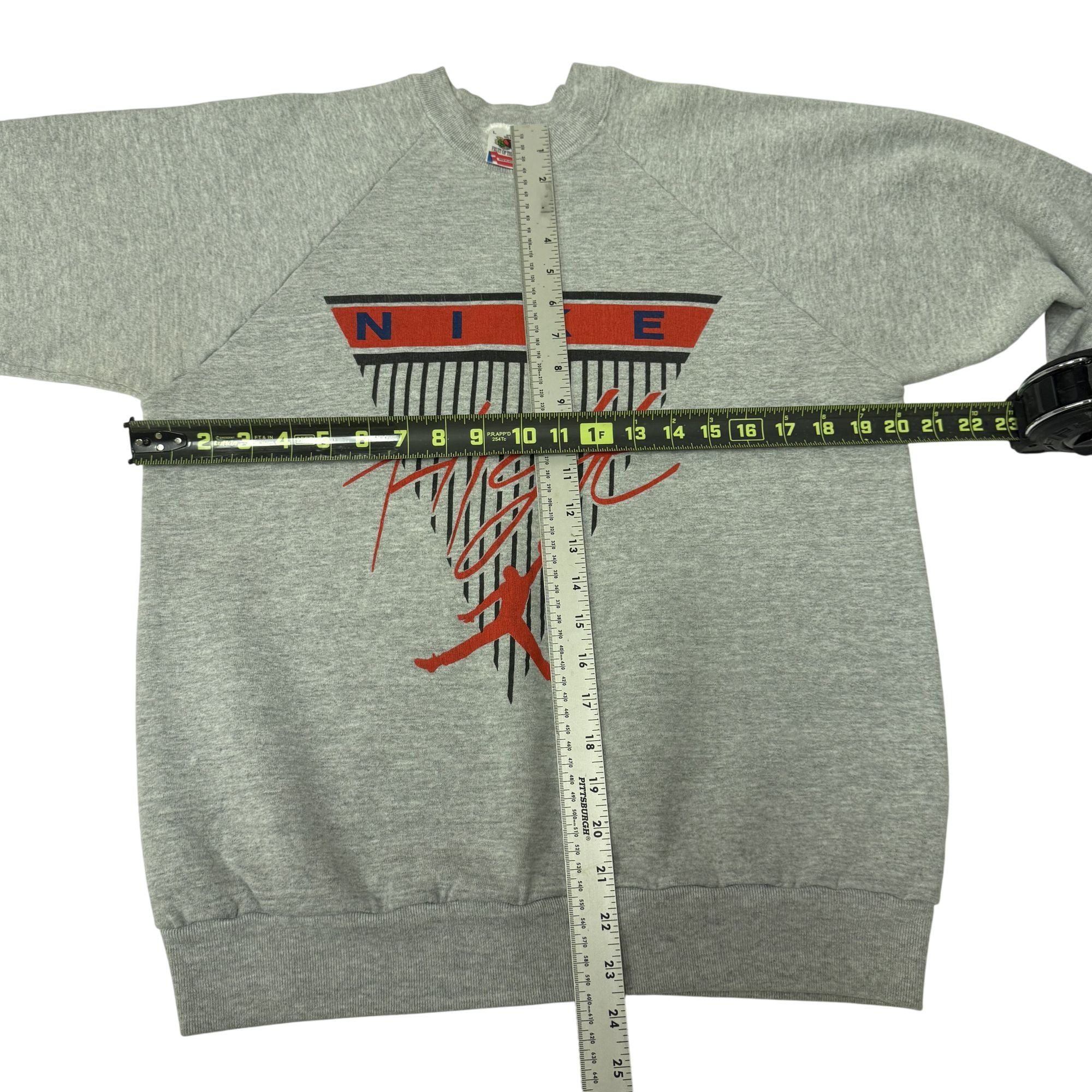 Fruit Of The Loom Vtg HEATHER NIKE FLIGHT Air Jordan USA 50/50 Sweatshirt Size US L / EU 52-54 / 3 - 7 Thumbnail