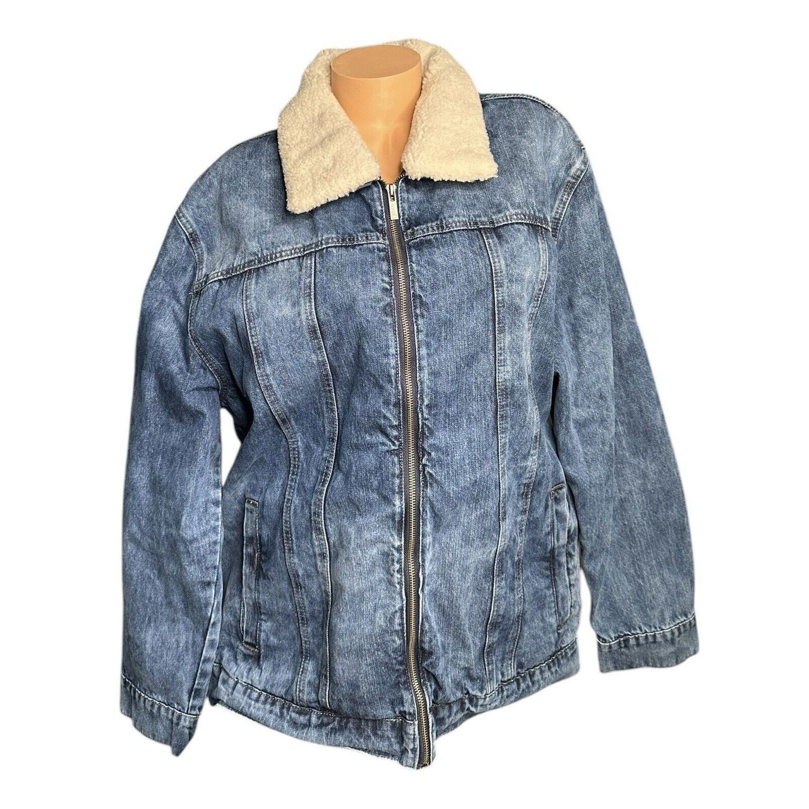 Other Tubbo Moment By The Sea Denim Jean Jacket Sherpa Collar 2XL Size XXL / US 16-18 / IT 52-54 - 2 Thumbnail