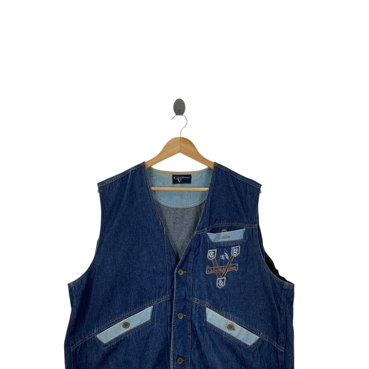 Valentino Vintage CALRO VALENTINO ITALY Indigo Denim Jeans Vest Jacket Size M / US 6-8 / IT 42-44 - 2 Thumbnail