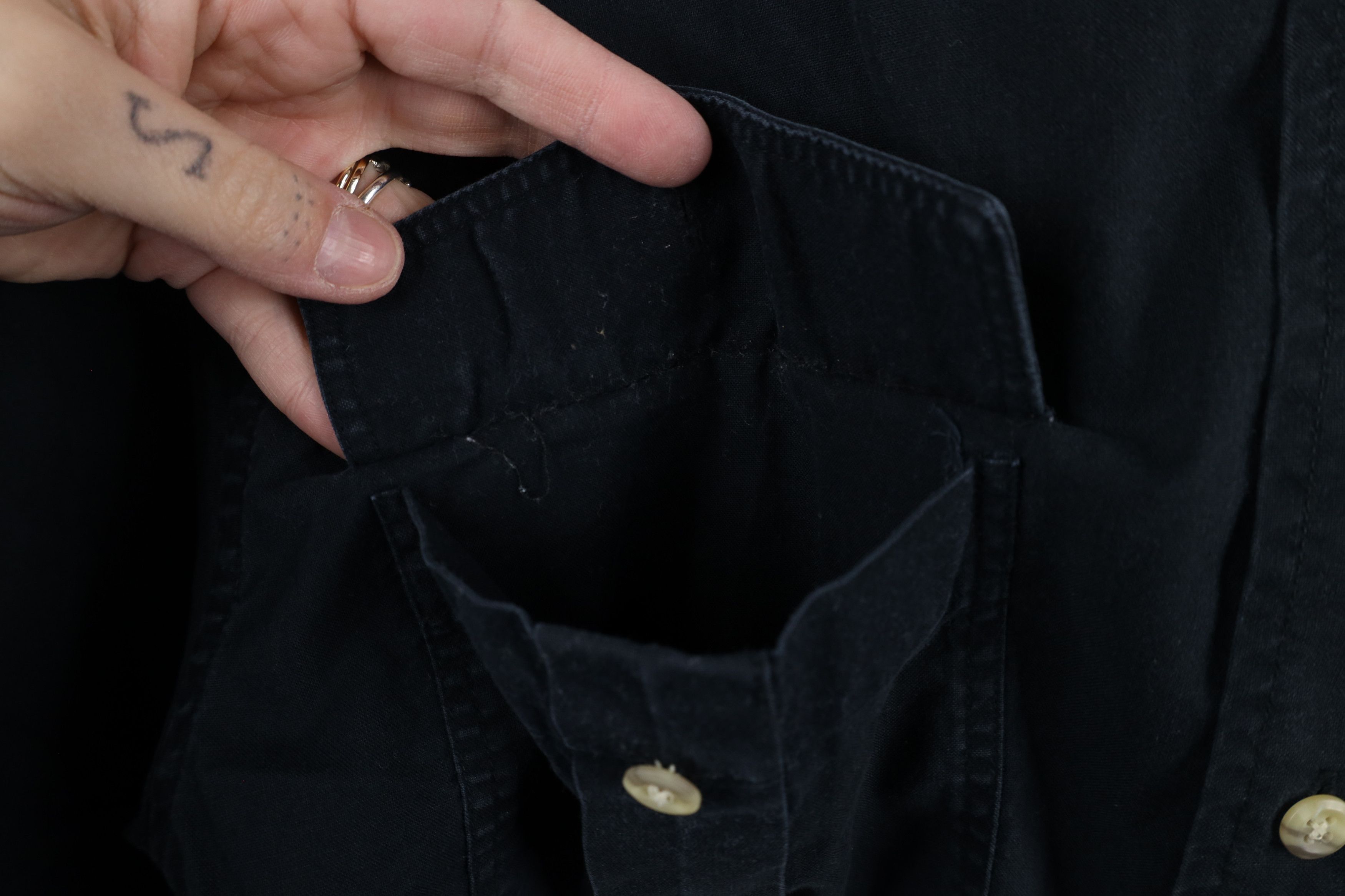 Vintage Vintage 90s Streetwear Short Sleeve Button Shirt Black Size US M / EU 48-50 / 2 - 5 Thumbnail