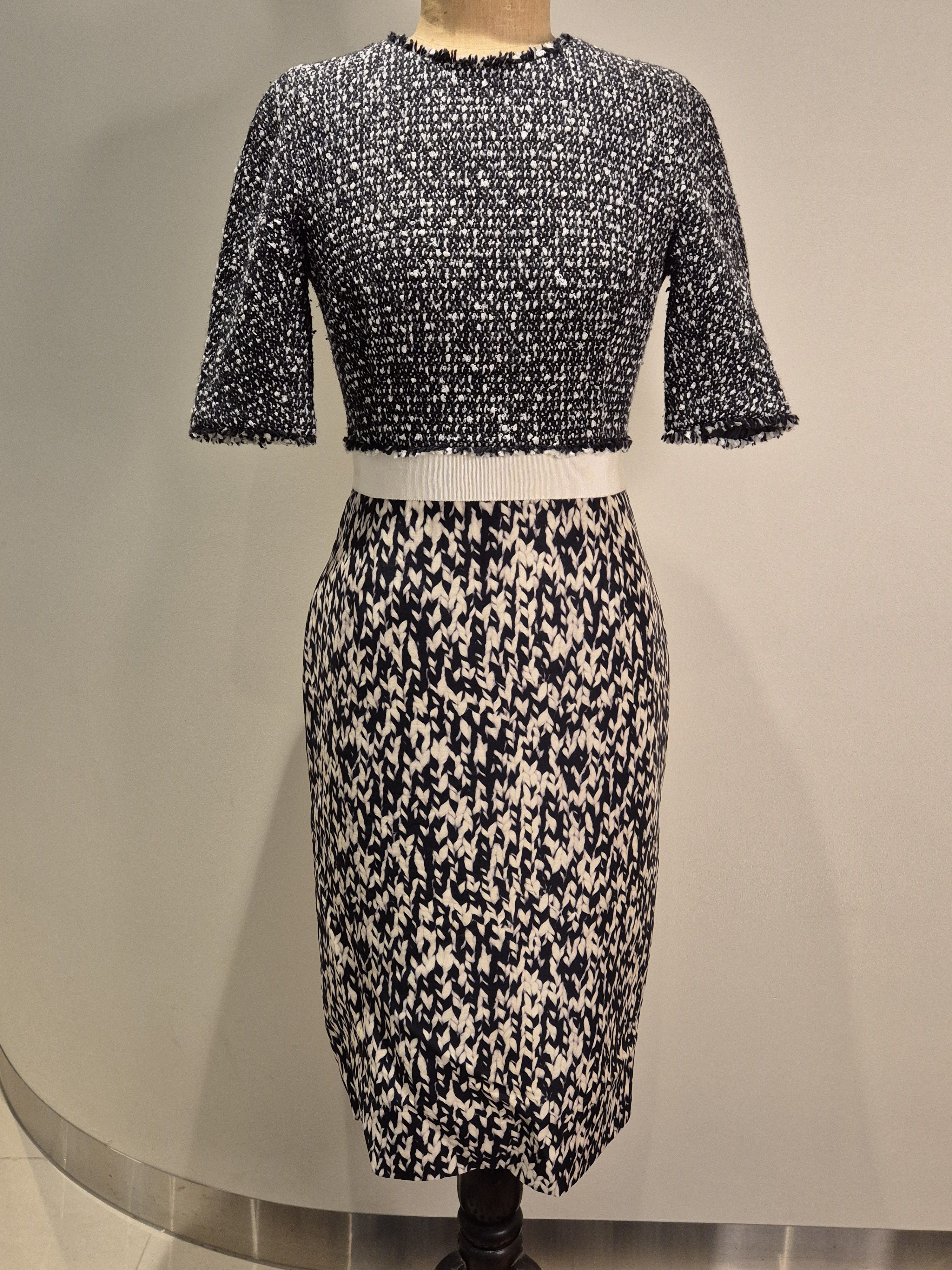 Giambattista Valli Giambattista Valli tweed/trompe l'oiell printed silk dress Size XS / US 0-2 / IT 36-38 - 1 Thumbnail