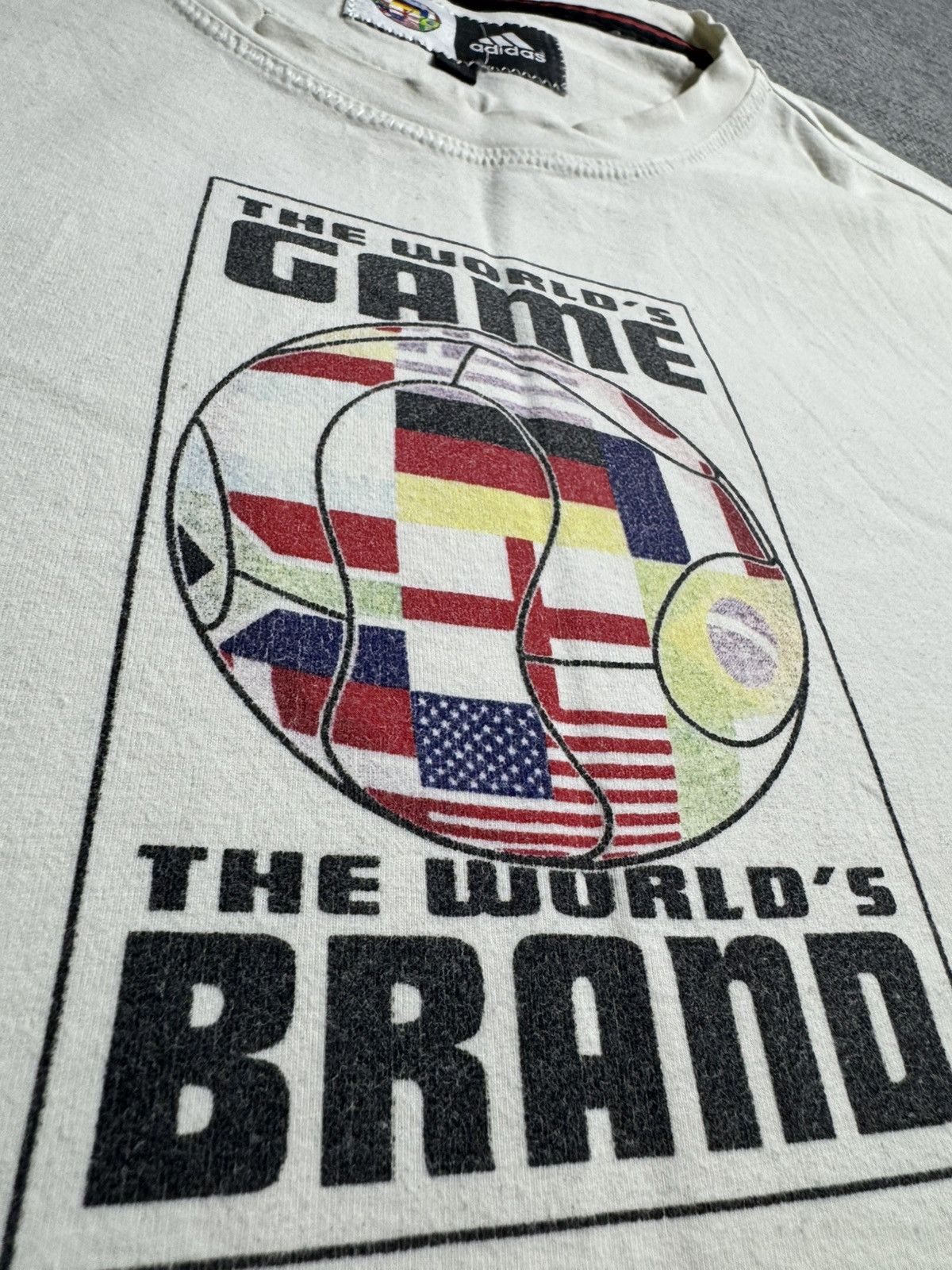 Adidas Vintage Adidas Big Logo white T-Shirt world’s game Size US M / EU 48-50 / 2 - 2 Thumbnail