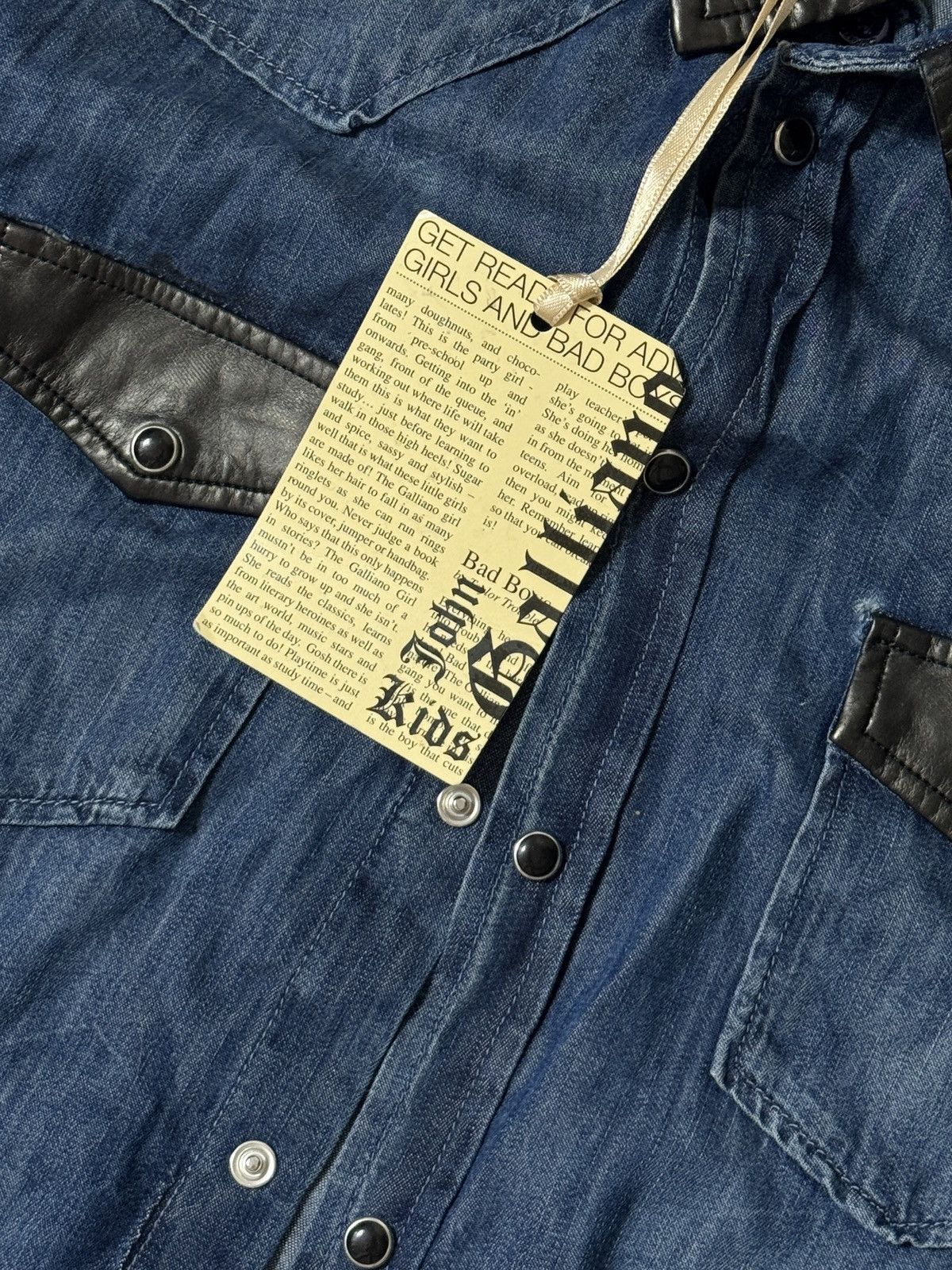 John Galliano VINTAGE GALLIANO GAZETTE JEANS STYLE SHIRT Size S / US 4 / IT 40 - 4 Thumbnail