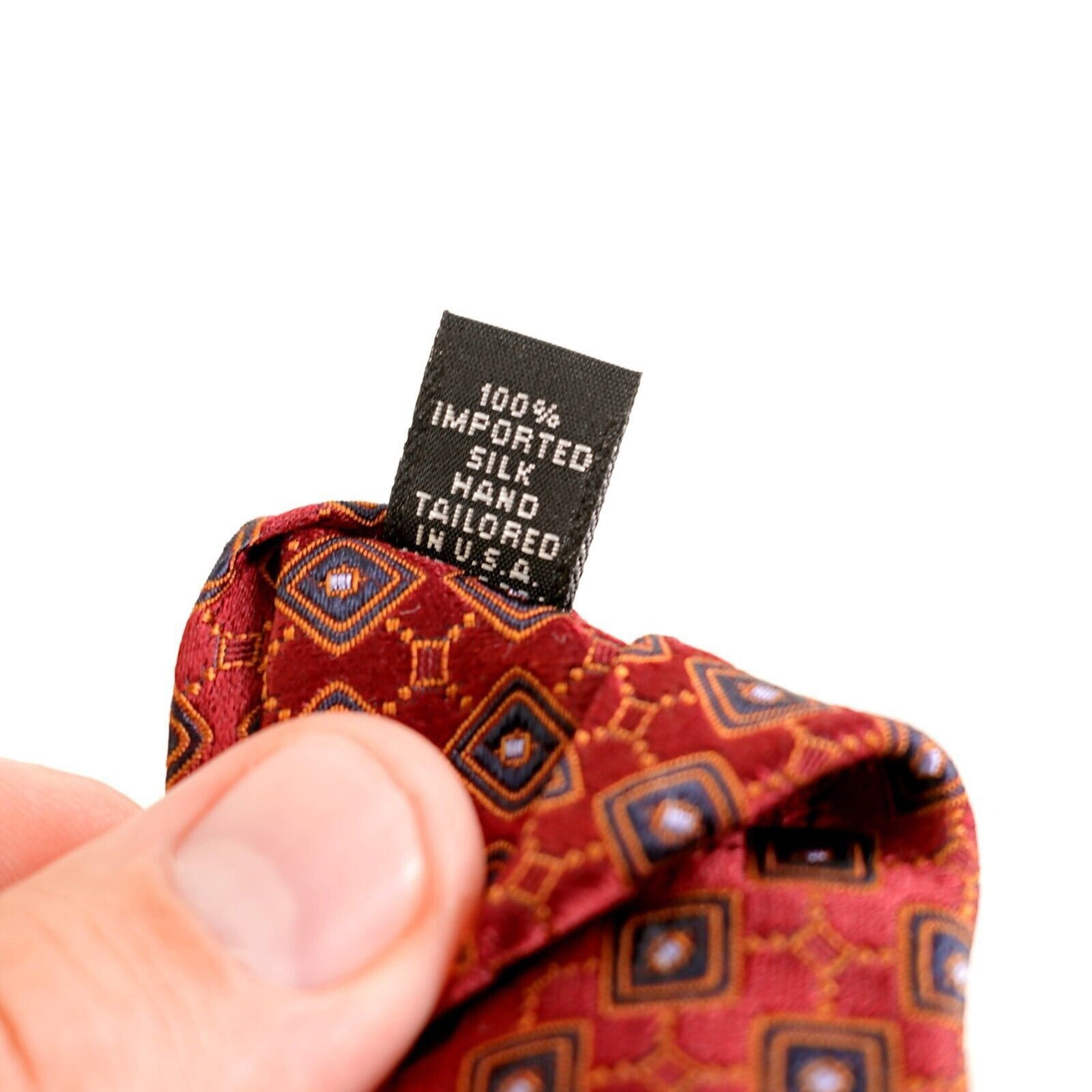 Ike Behar Ike Behar New York Red Black Geometric Woven Wide Silk Tie Size ONE SIZE - 5 Thumbnail