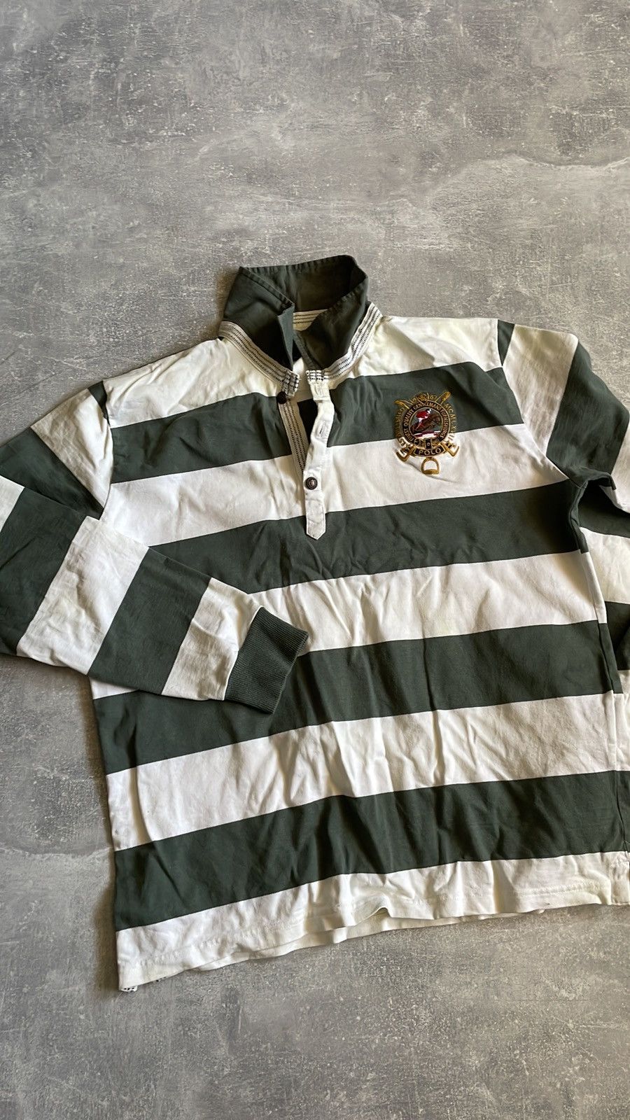 Polo Ralph Lauren Rrl Vintage Y2K Polo Ralph Lauren Striped shirt Rugby Polo Size US XL / EU 56 / 4 - 2 Thumbnail