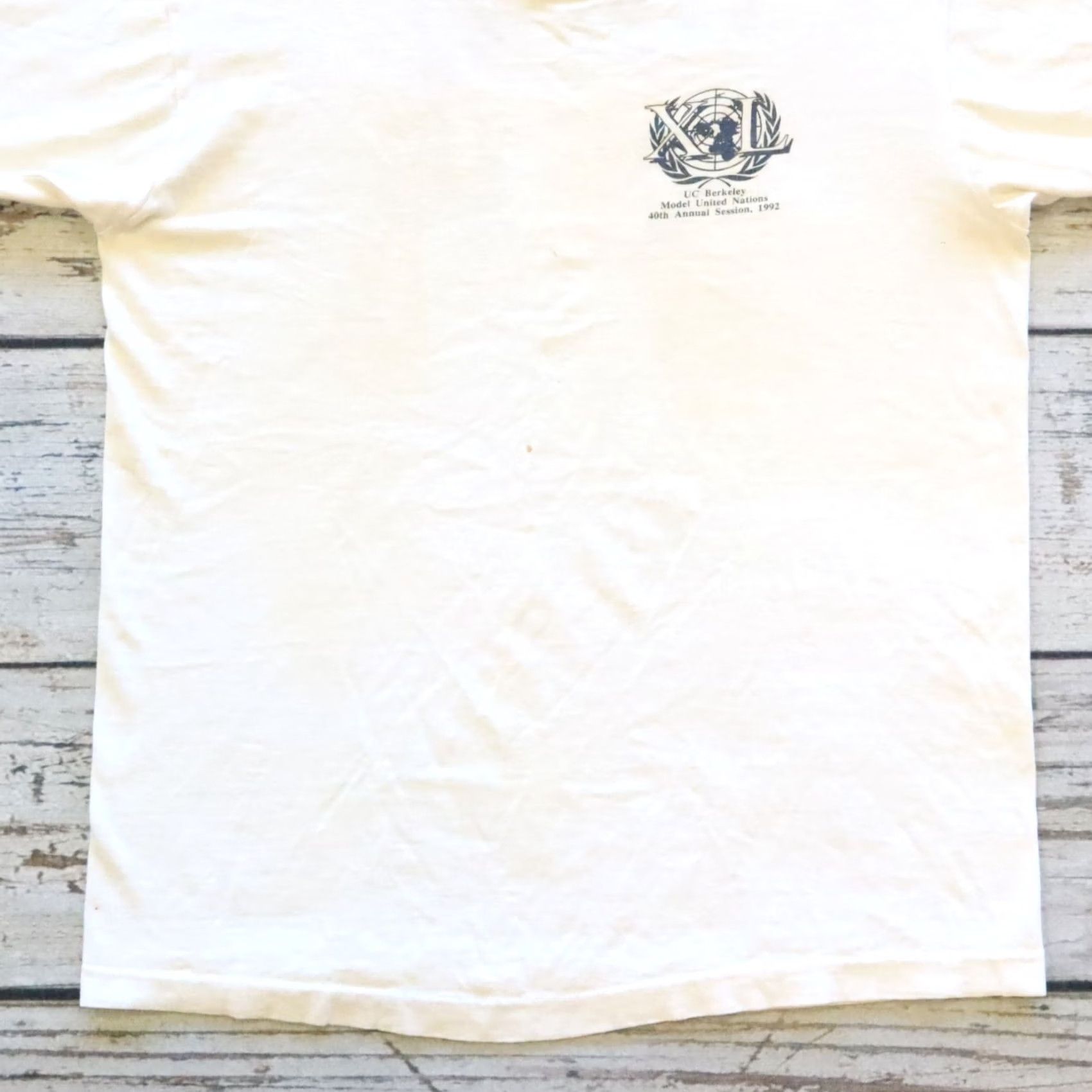 Fruit Of The Loom VINTAGE UC Berkeley Model United Nations Calvin and Hobbes Tshirt Tee Shirt Shirt Mens L White Calvin and Hobbes Tshirt Tee Shirt MUN Berkeley 90s Size US L / EU 52-54 / 3 - 4 Thumbnail