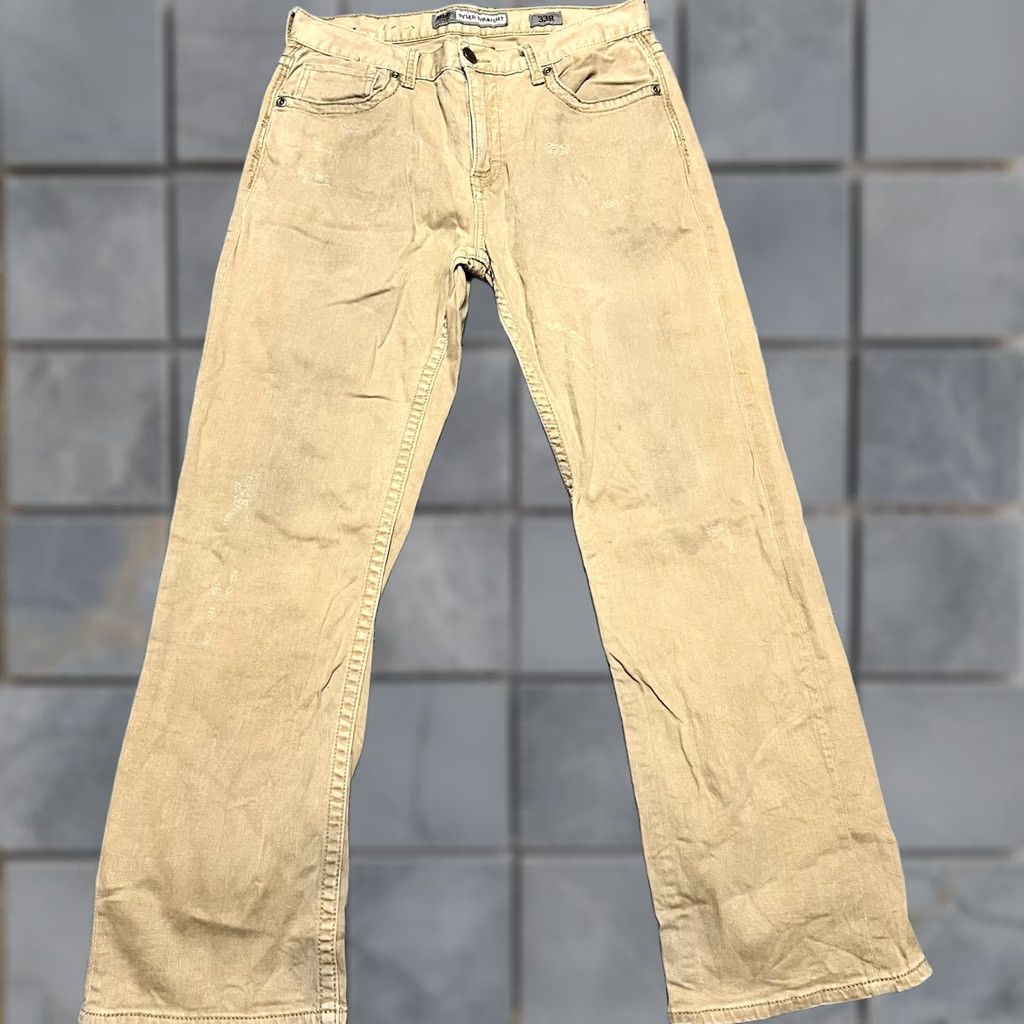 BKE BKE Jeans Tyler Straight Buckle Chino Pants 33x30 Mens Khaki Tan Buckle Pants Size US 33 - 1 Thumbnail