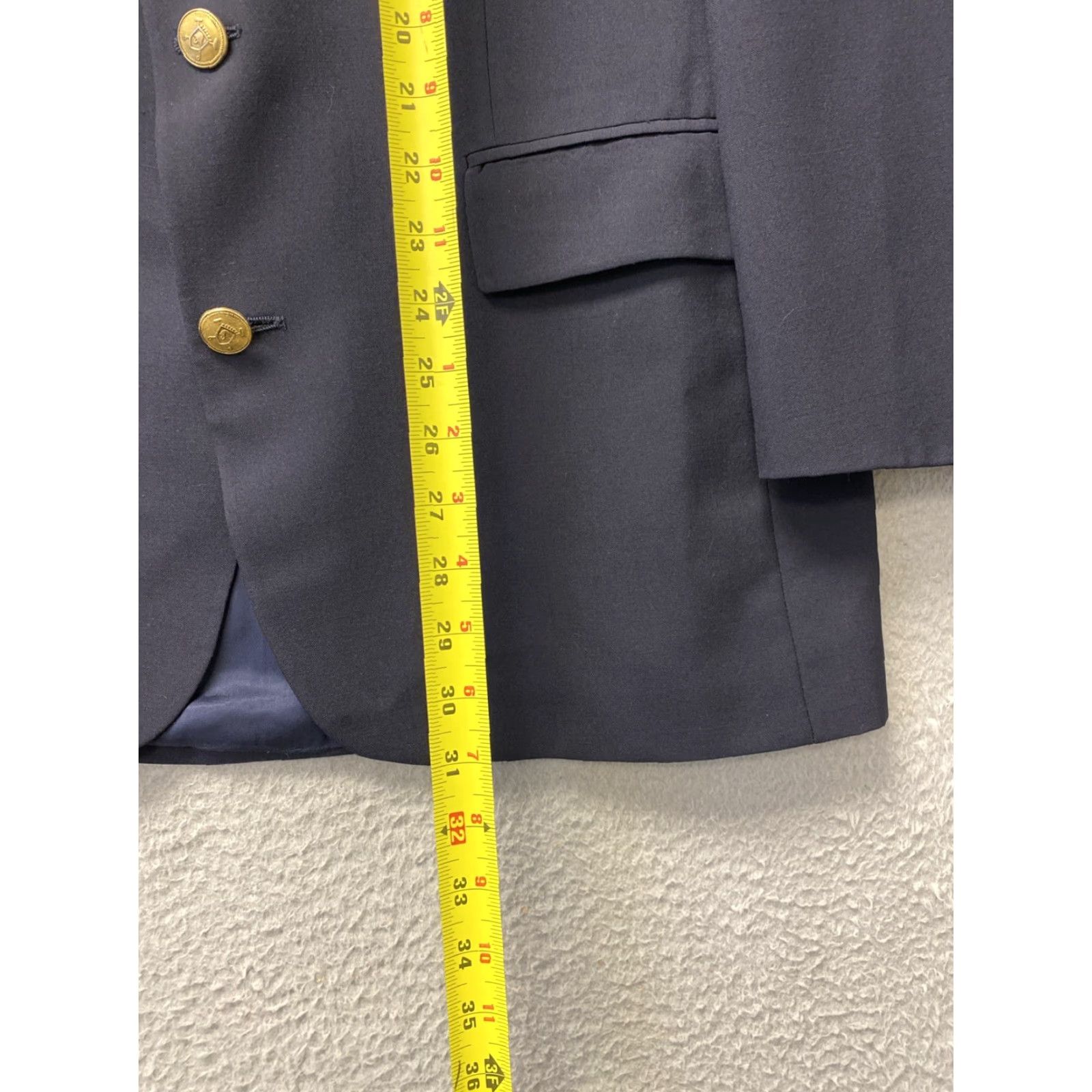 Chaps Chaps Ralph Lauren Blazer Mens 42 Navy Blue Wool Gold Button Jacket Size 42R - 5 Thumbnail