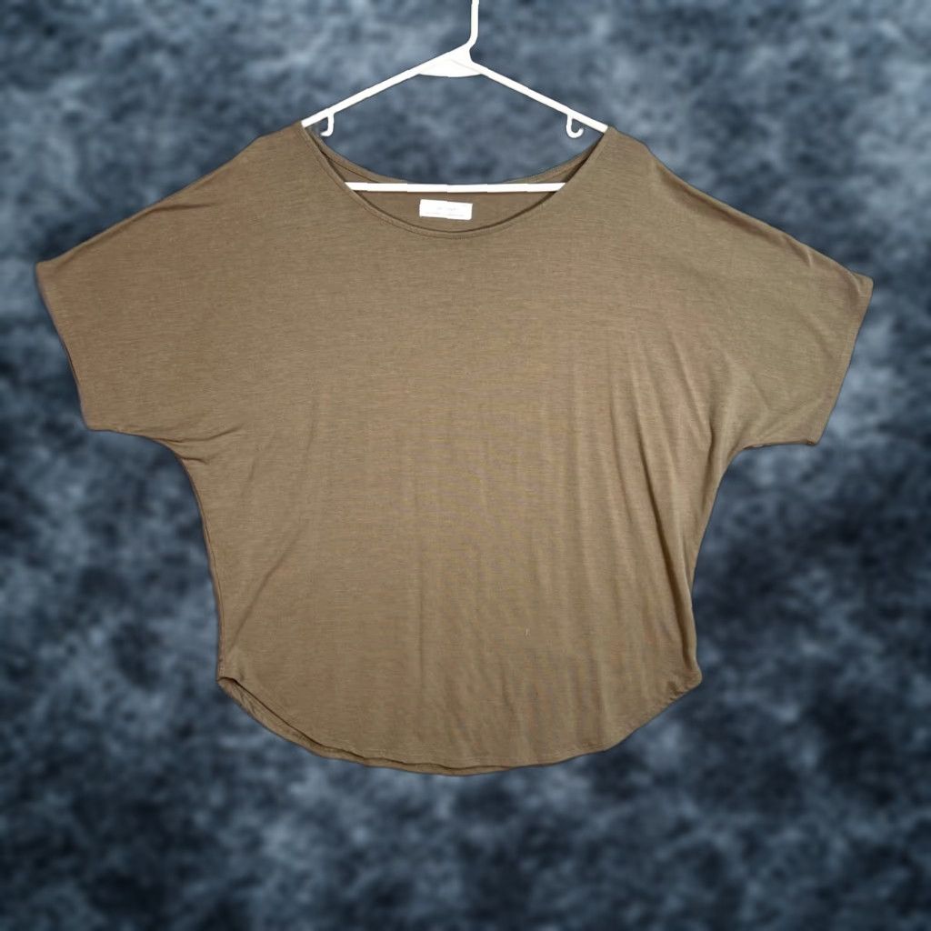 Oak + Fort Oak + Fort Womens Top Shirt Beige Large Polyester Blend Short Sleeve Casual Womens Large Beige Oak + Fort Size L / US 10 / IT 46 - 1 Thumbnail