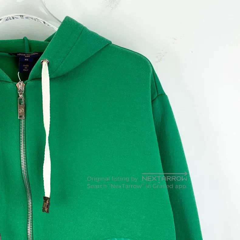 Louis Vuitton Louis Vuitton Green logo seal cotton hooded drawstring zip Size US XS / EU 42 / 0 - 3 Thumbnail