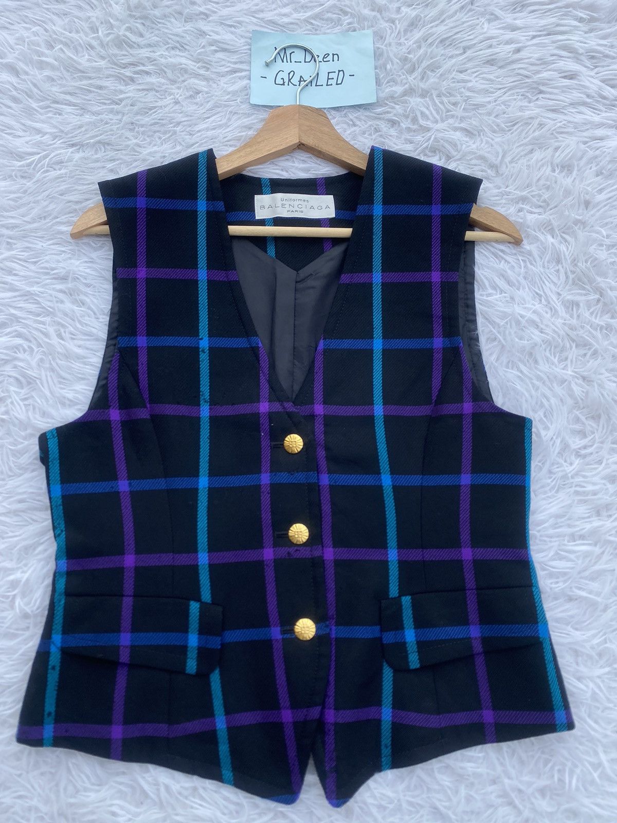Balenciaga Rare Vintage 90s Balenciaga Checkered Vest Size US S / EU 44-46 / 1 - 4 Thumbnail