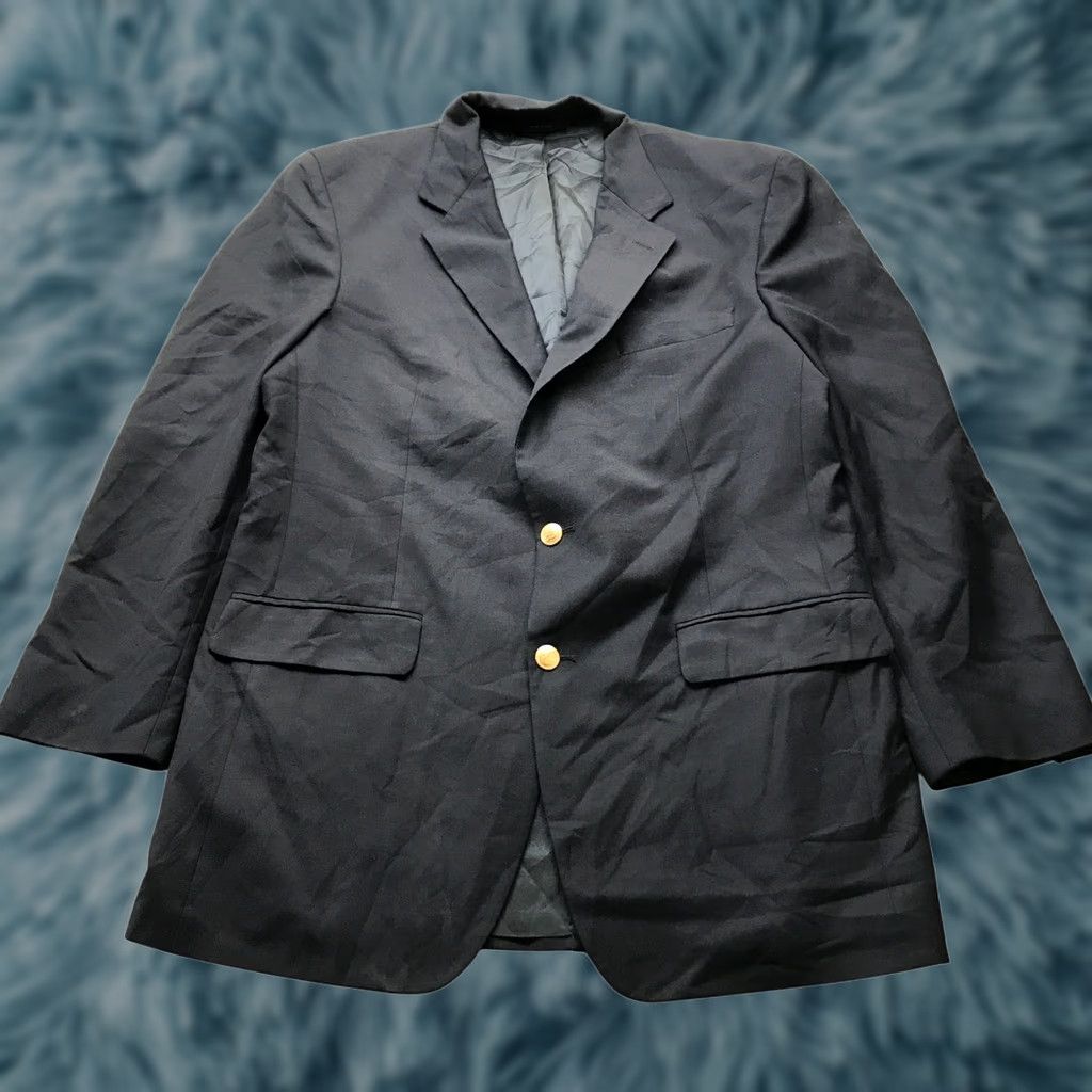 Brooks Brothers Brooks Brothers Brooksease Blazer Coat Mens L 42L Button Coat Blazer Navy Solid Pockets Wool? Polyester Blazer Mens Regular Fall Winter Jacket Size 42R - 1 Thumbnail