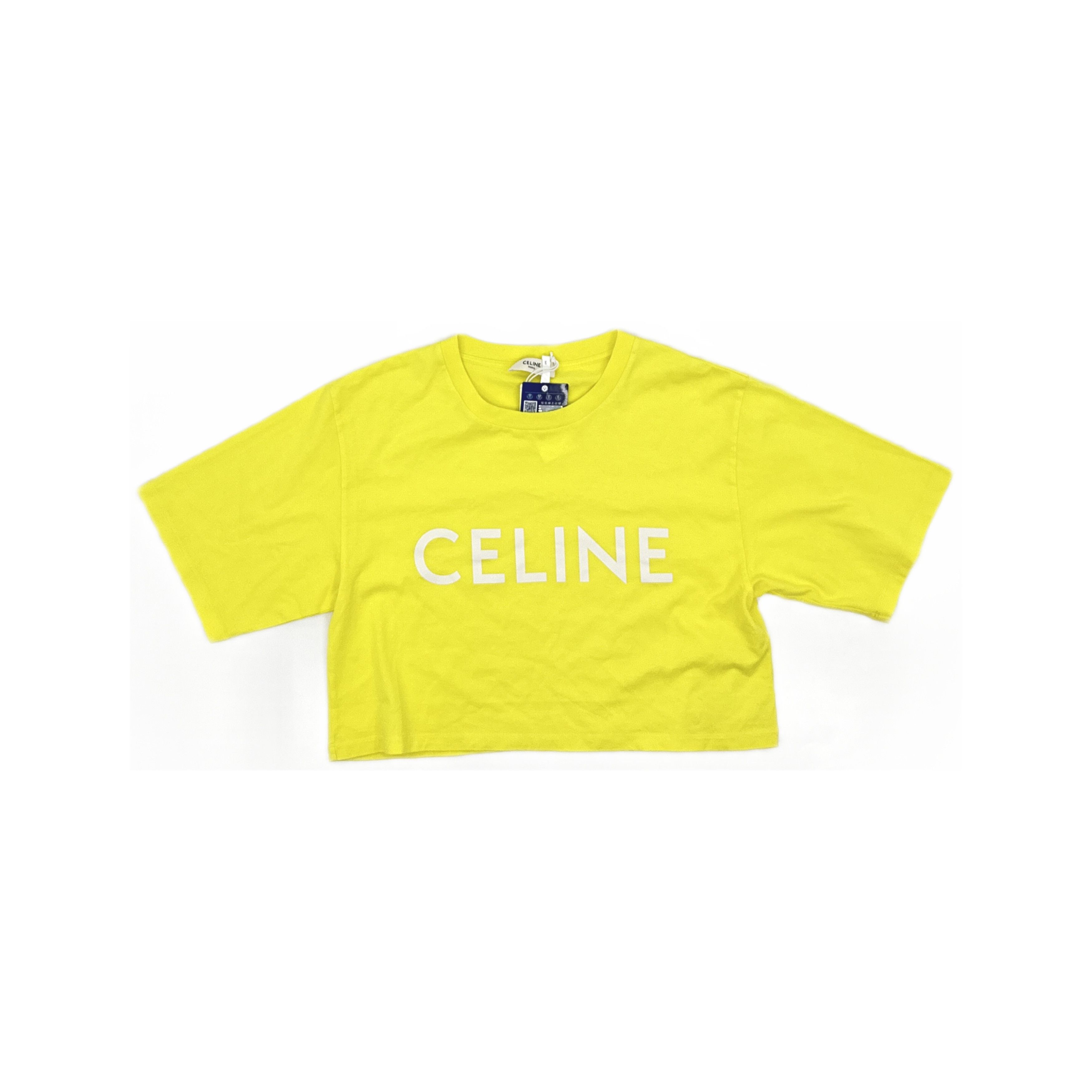 Celine Celine Logo T-Shirt Yellow Size XS Size XS / US 0-2 / IT 36-38 - 1 Thumbnail