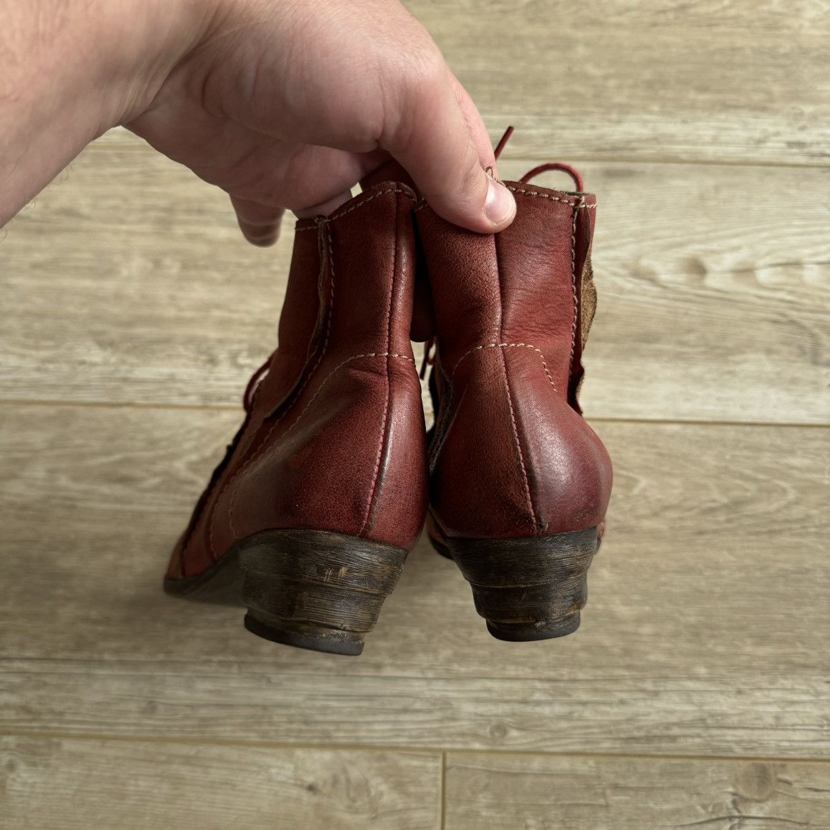 If Six Was Nine ROVERS Red Leather Ankle Boots – Size EU 37 Size US 7 / IT 37 - 4 Thumbnail