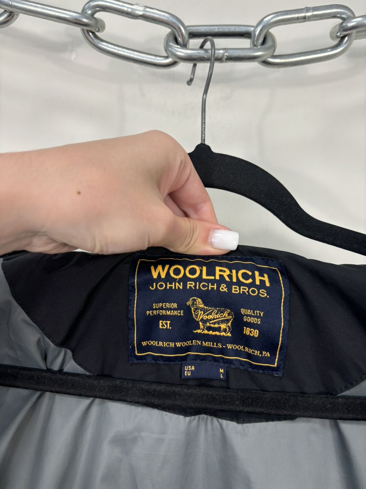 Woolrich Woolen Mills Woolrich John Rich & Bros Men’s Fishtail Black Parka Jacket Size US M / EU 48-50 / 2 - 16 Thumbnail