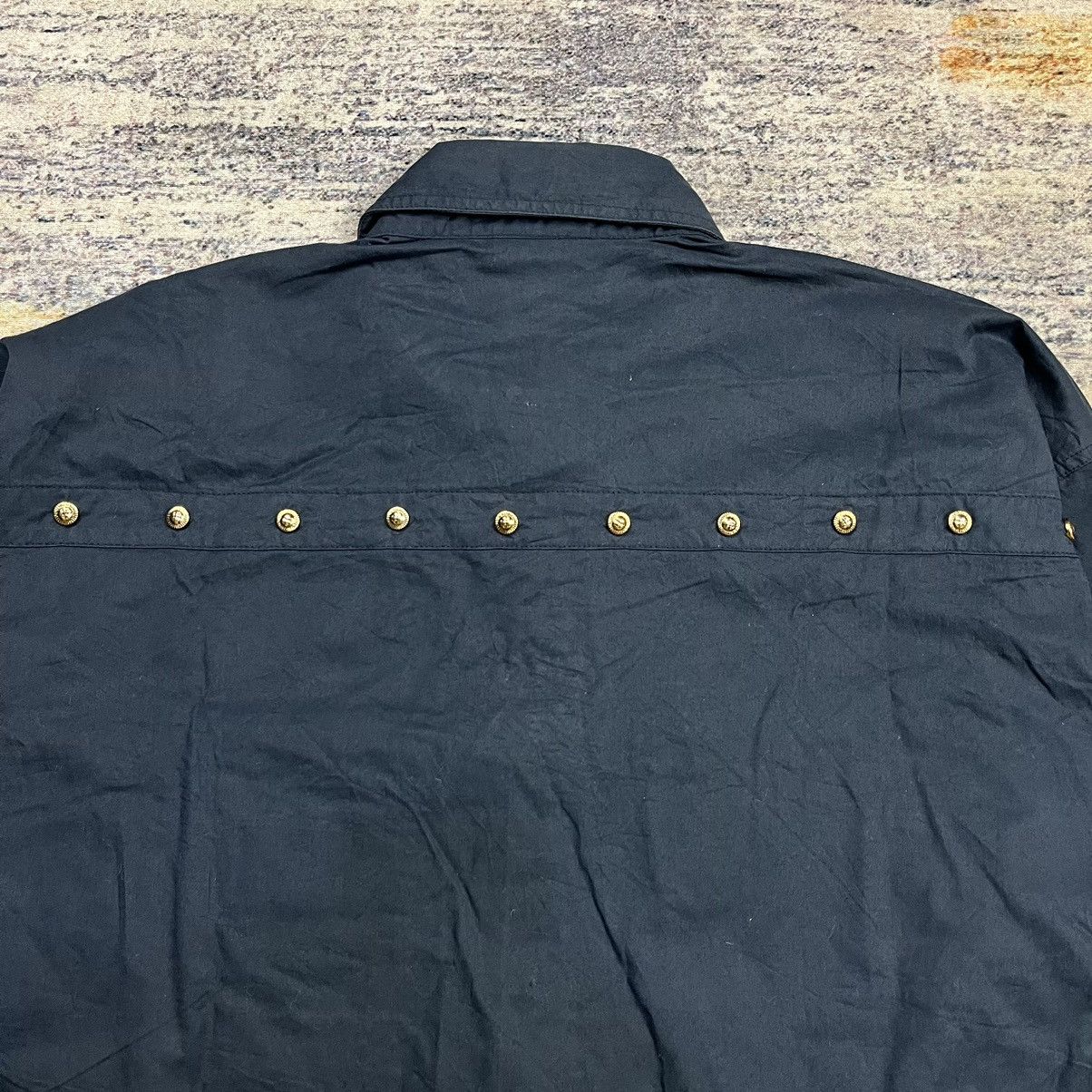 Versace × Vintage Vintage 90s Versace oversized studded medusa button shirt Size US M / EU 48-50 / 2 - 8 Thumbnail