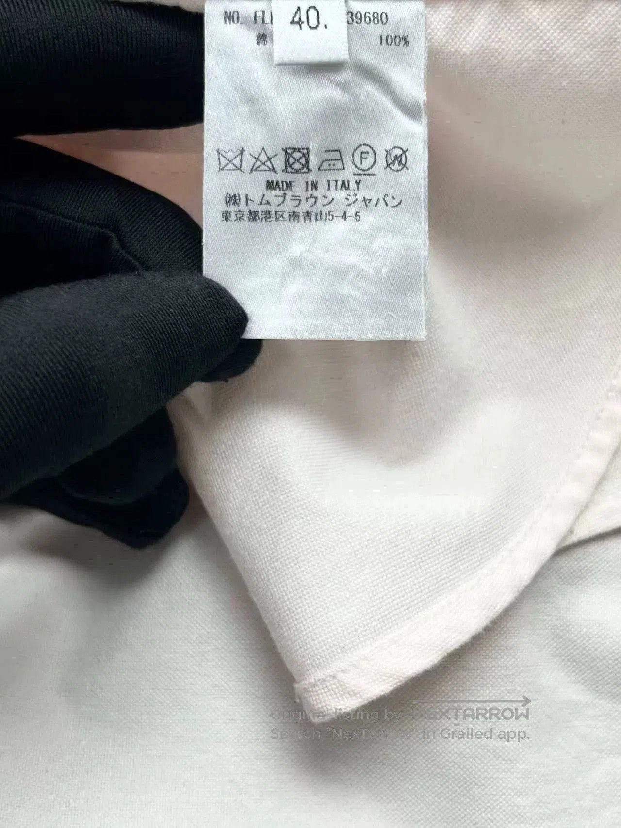 Thom Browne Light Pink Oxford Shirt with Striped Pocket. Size US S / EU 44-46 / 1 - 6 Thumbnail