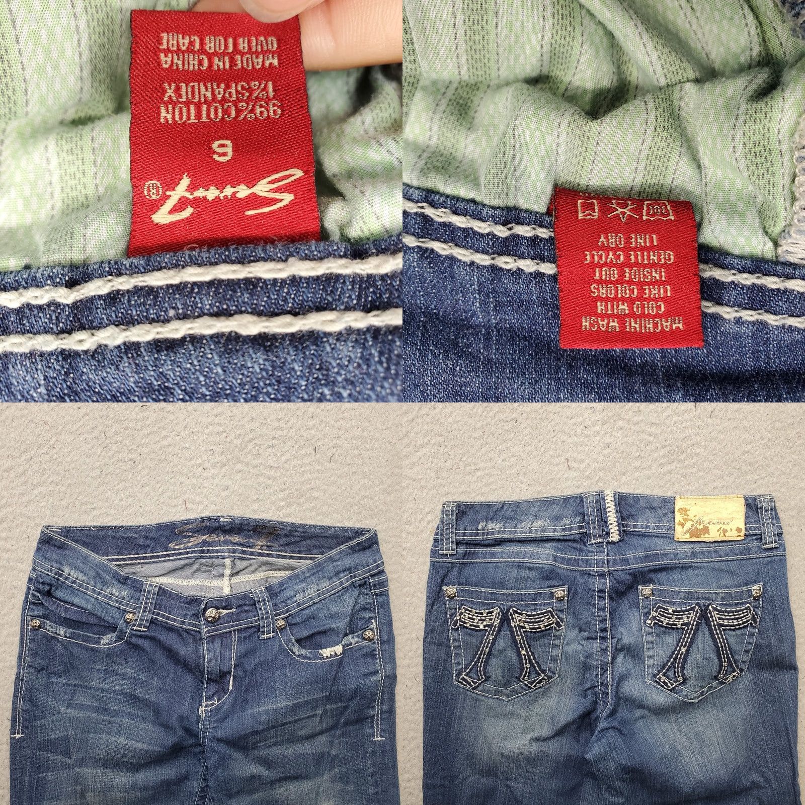 Vintage Seven7 Jeans Womens 6 Blue Denim Faded Stretch Ankle Zip Skinny Leg Streetwear Jeans Womens 6 Blue Denim Stretch Ankle Zip Skinny Streetwear Size 28" / US 6 / IT 42 - 8 Thumbnail