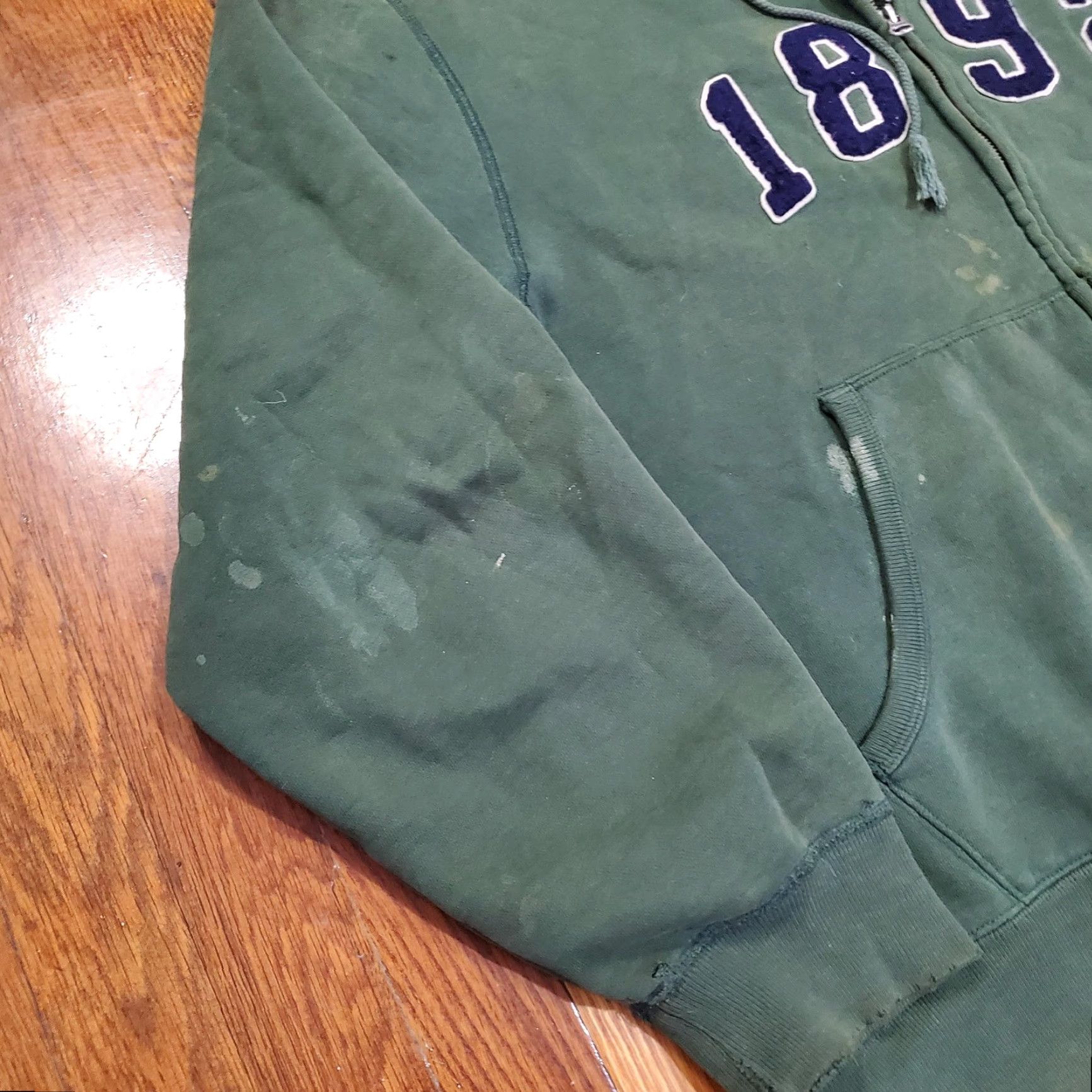 Abercrombie & Fitch VINTAGE Abercrombie & Fitch Hoodie Mens L Green Full Zip Fleece Lined 1892 Graphic Print Size US L / EU 52-54 / 3 - 2 Thumbnail