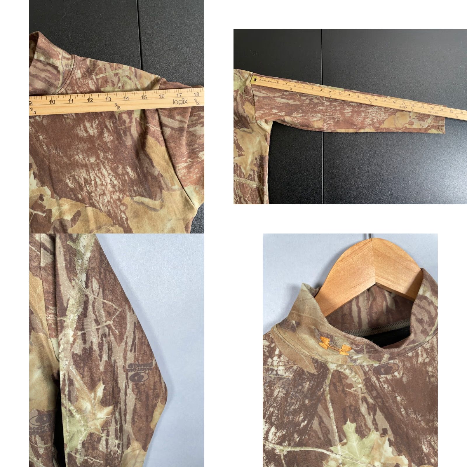 Under Armour Under Armour Shirt Adult Large Mossy Oak Breakup Camouflage Mock Neck Base Layer Pullover Long Sleeve Nylon Polyester Spandex Lightweight Regular Men Size US L / EU 52-54 / 3 - 8 Thumbnail