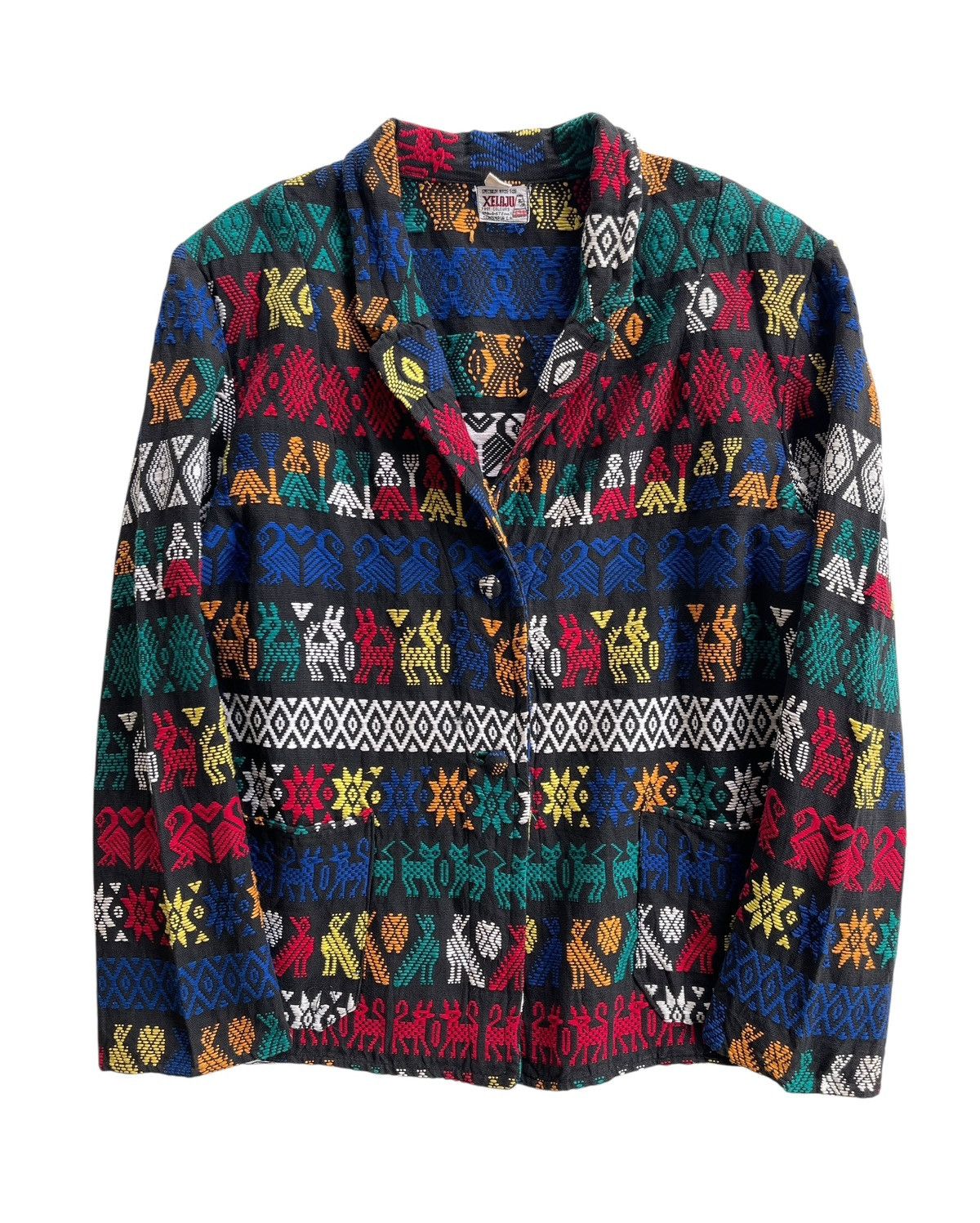 Vintage 1970s Embroidery Geometric Woven Jacket Size L / US 10 / IT 46 - 1 Thumbnail