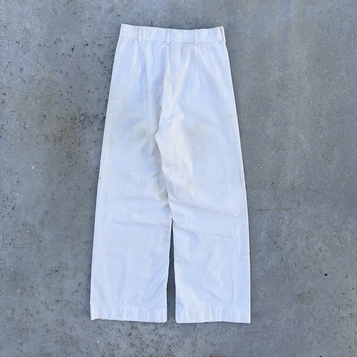 Other VTG 50’s Wide Leg Military Stencil White High Waist Trousers Size US 26 / EU 42 - 2 Thumbnail