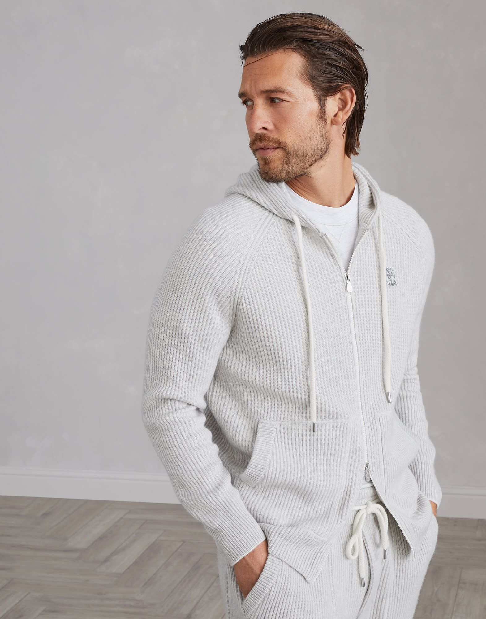 o1la1rc1a0925 Cashmere Cardigan in Grey