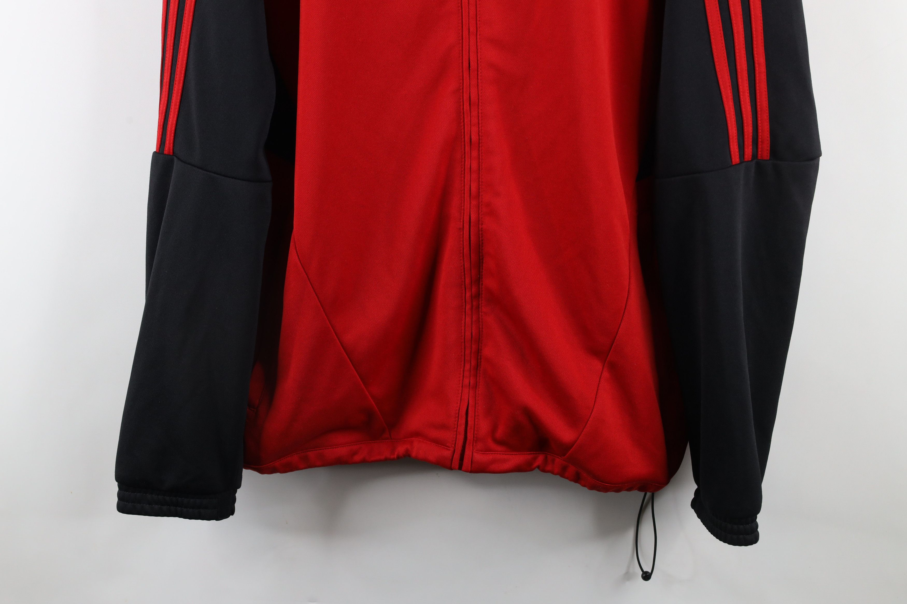 Adidas × Vintage Vintage Adidas Soccer Striped Full Zip Warm Up Jacket Red Size US L / EU 52-54 / 3 - 3 Thumbnail