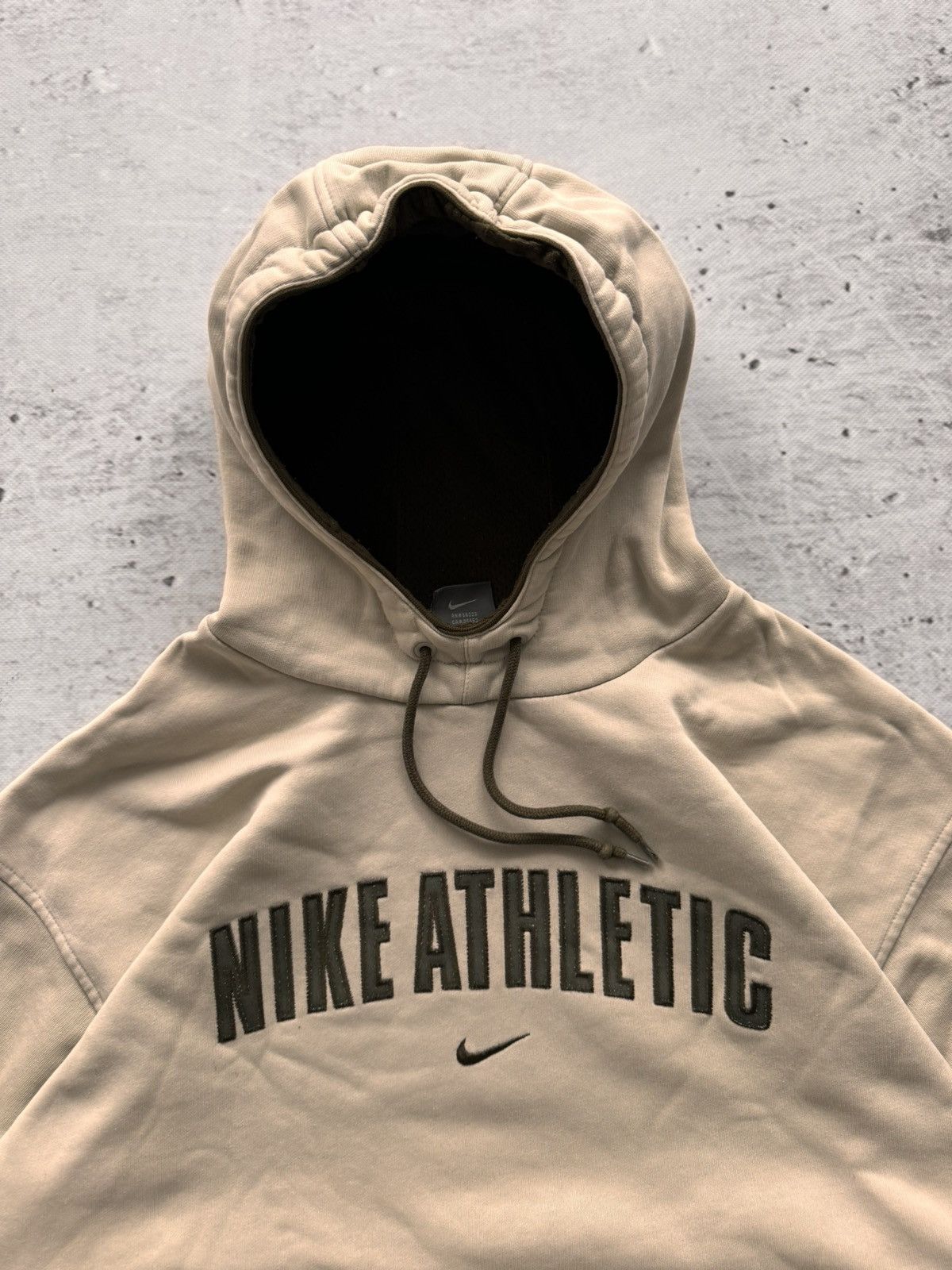 Nike × Vintage NIKE VINTAGE CENTER BROWN LOGO OVERSIZE BOXY HOODIE Size US L / EU 52-54 / 3 - 4 Thumbnail
