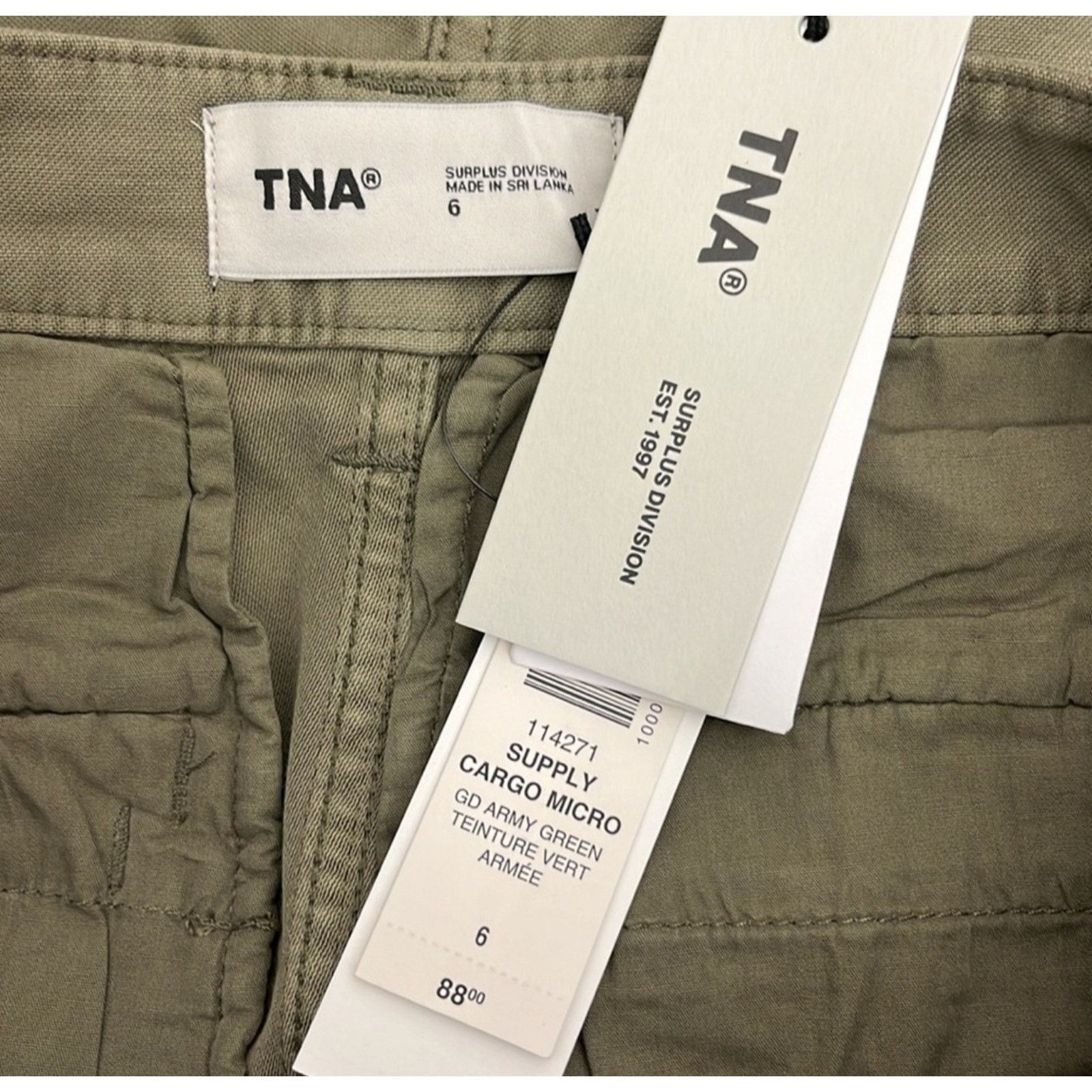 Aritzia Aritzia TNA Supply Cargo Utility Micro Mini Skirt Army Size 28" / US 6 / IT 42 - 7 Thumbnail